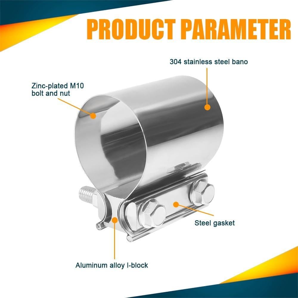 Abrazadera de escape RGOAANC 2" acero inoxidable 304 - 2 unidades