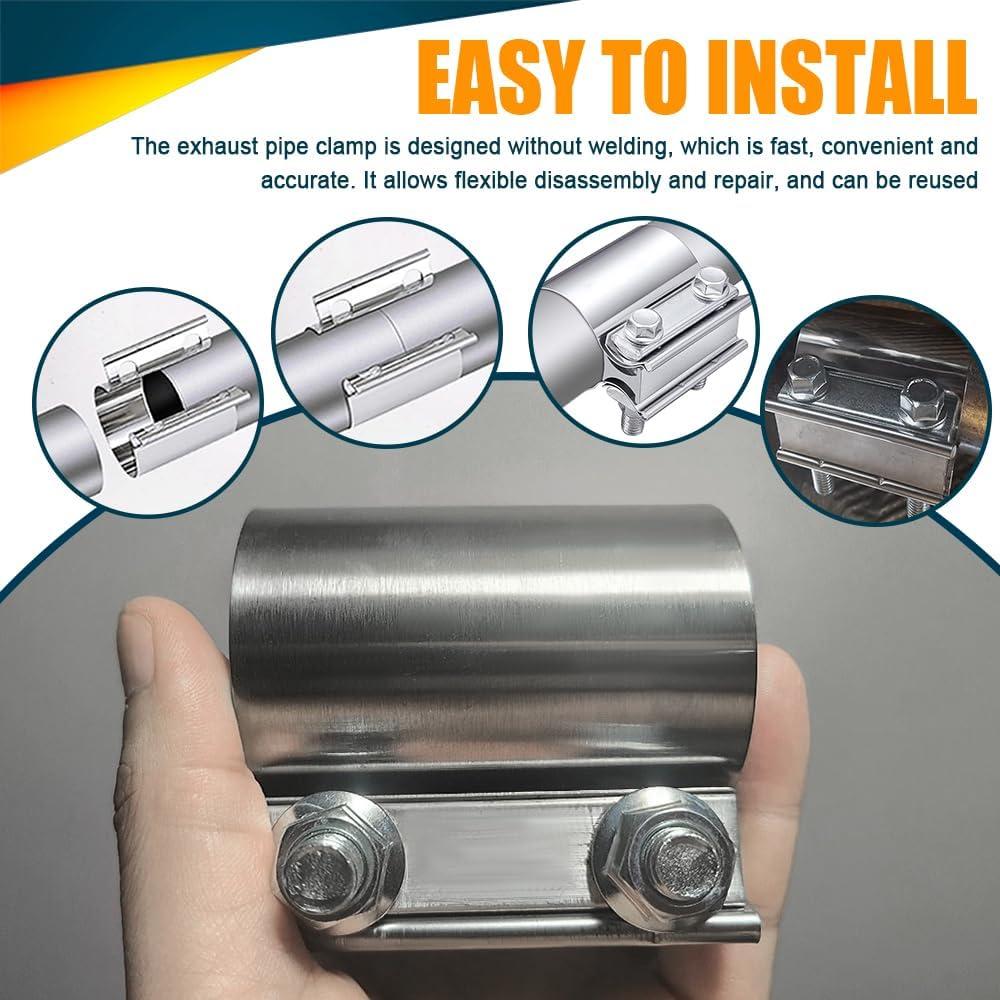 Abrazadera de escape RGOAANC 2" acero inoxidable 304 - 2 unidades