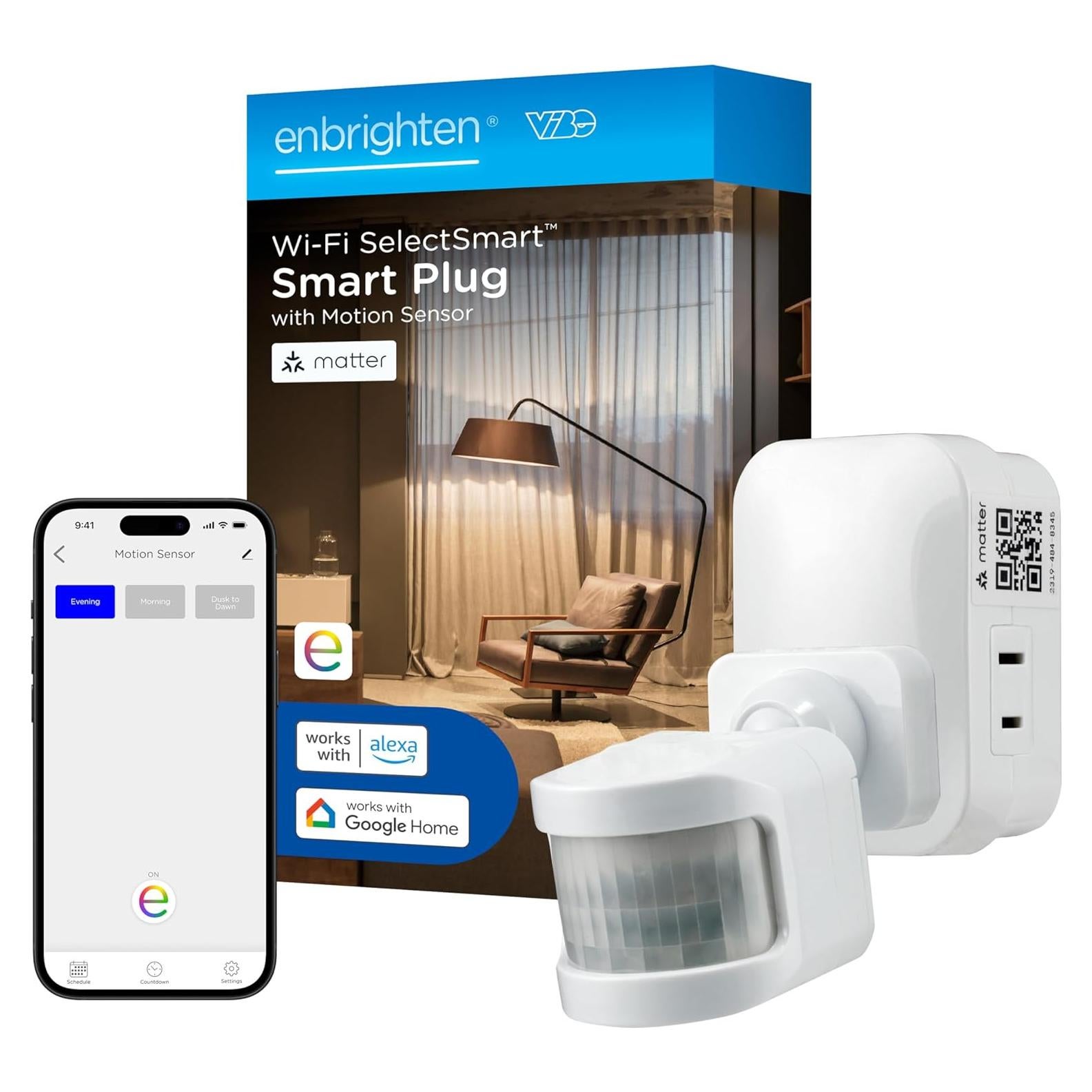 Enchufe Inteligente Enbrighten VIBE con Sensor de Movimiento