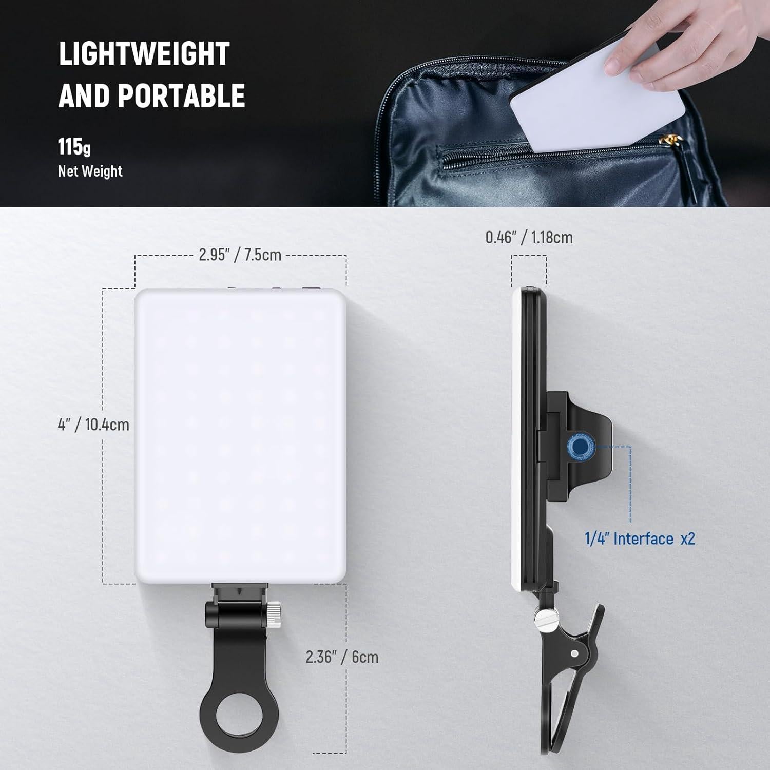 Luz LED de Selfie NEEWER NL-60AI Recargable 2000mAh