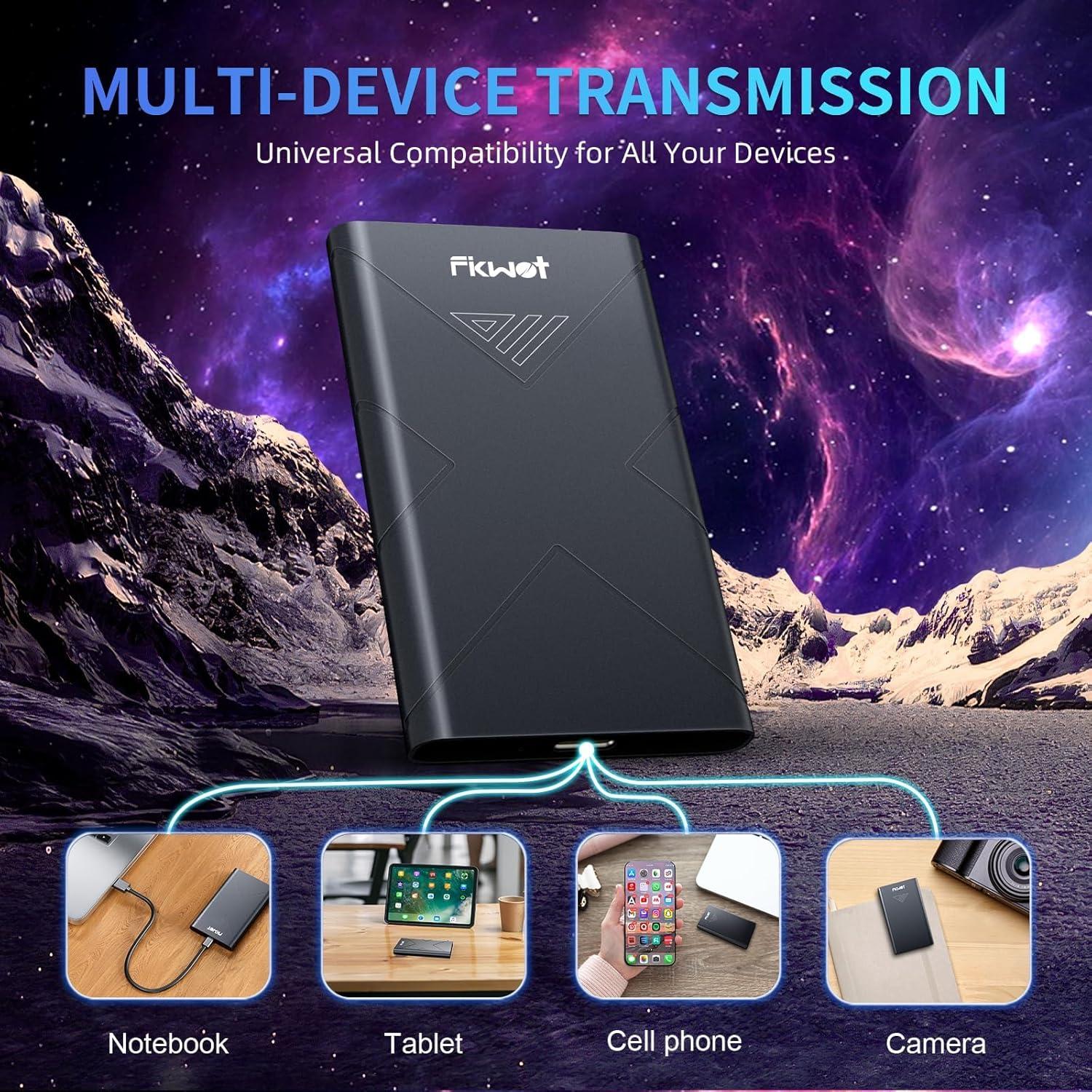 SSD Externo Fikwot FP80 500GB USB 3.2, 2000MB/s, Compatible PS5