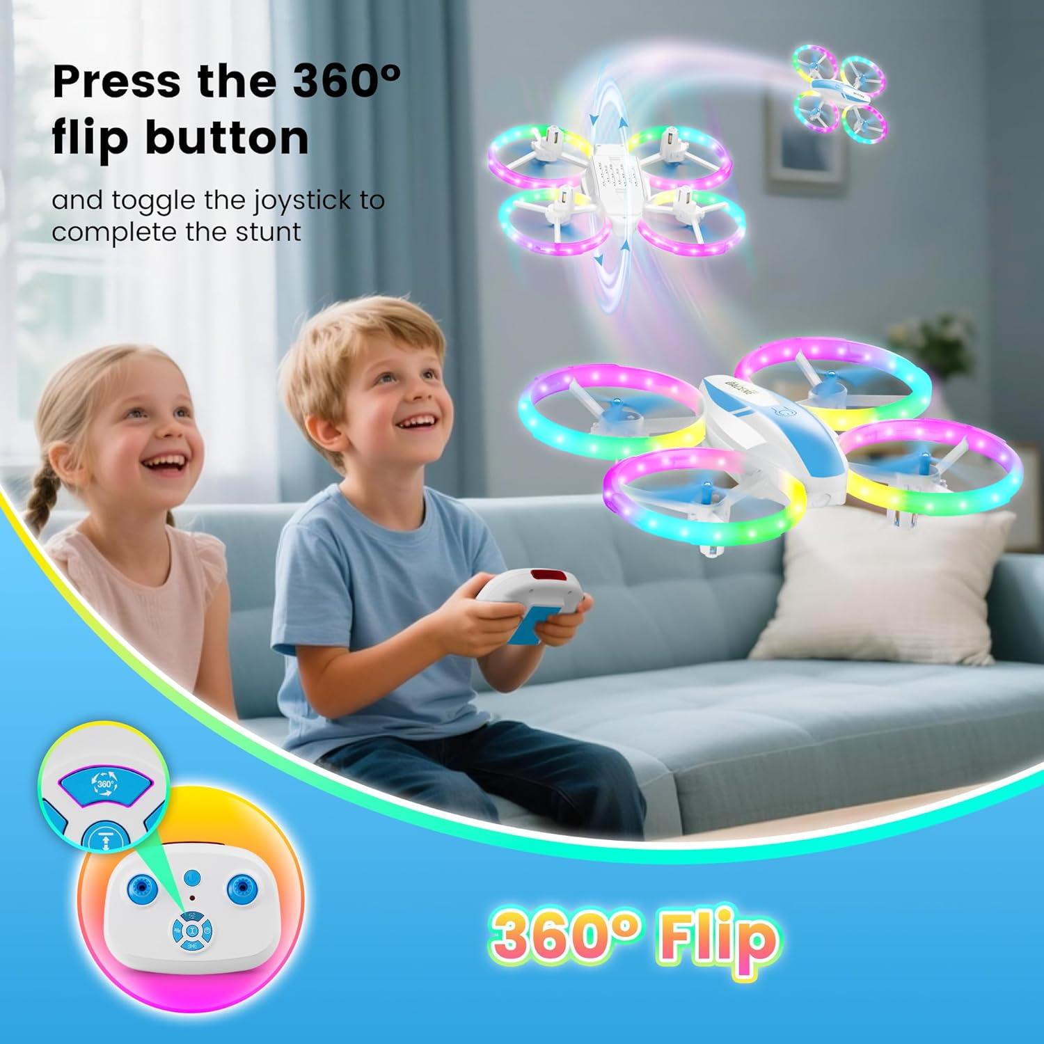 Mini Drone RC Dacene X65 para Niños con LED y Protección