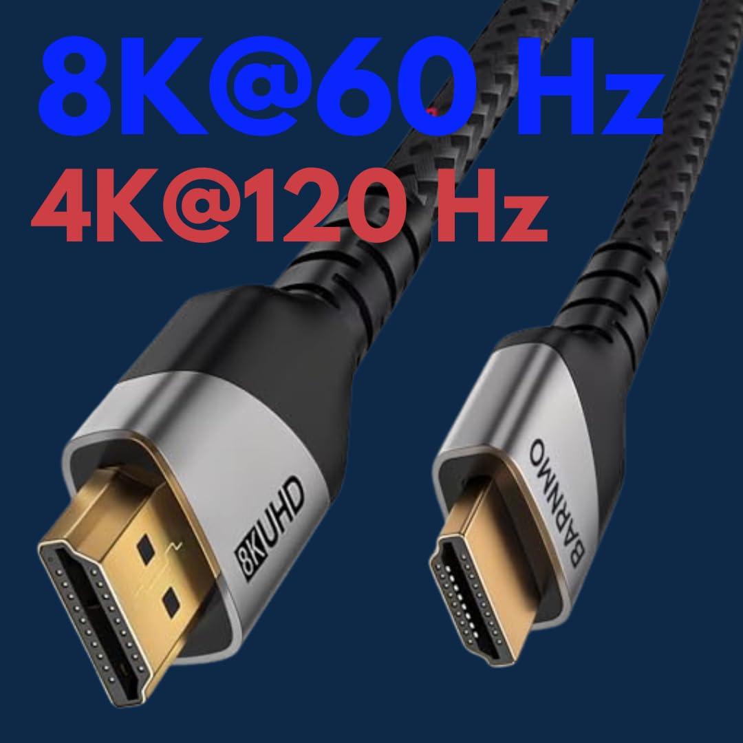 Cable HDMI 8K 2.1 BARNMO Ultra Alta Velocidad 1 m 48 Gbps
