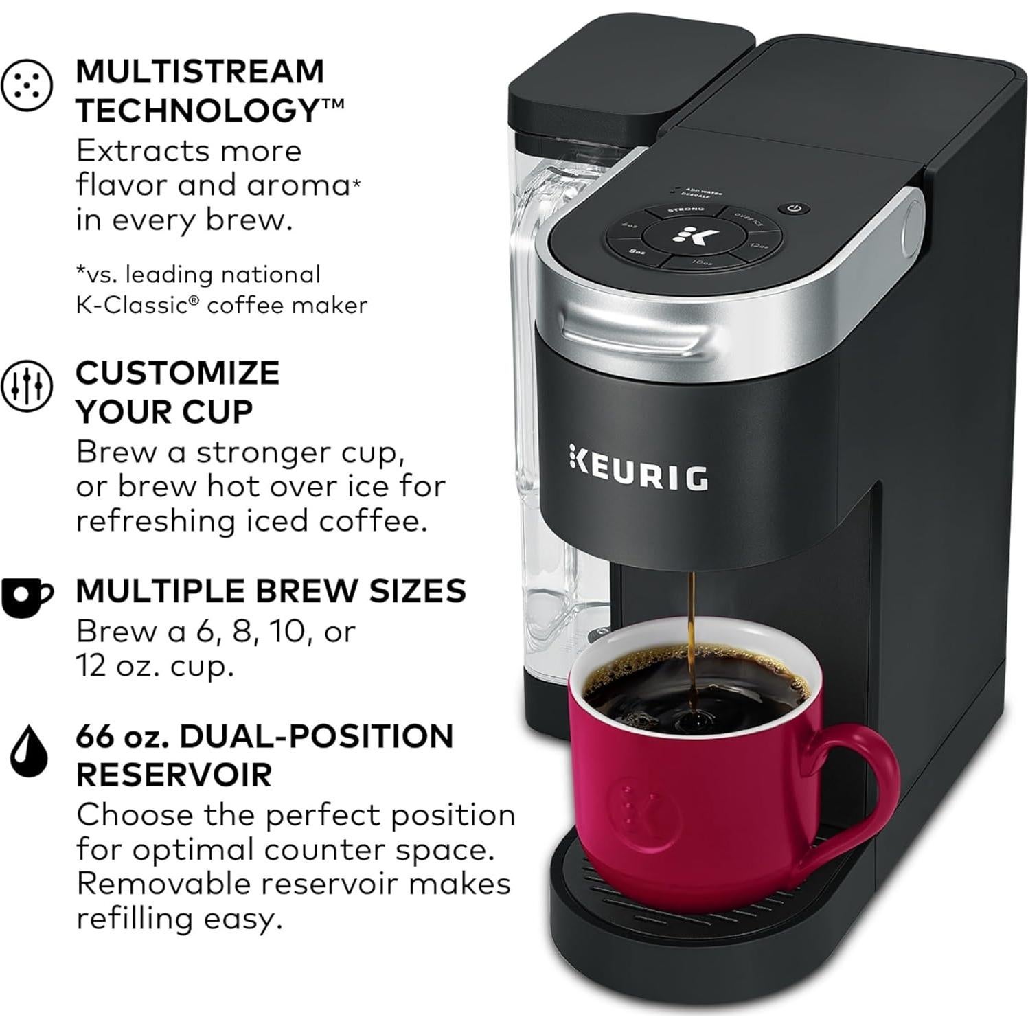 Cafetera Keurig K-Supreme 1 Porción Negro 1.96L MultiStream