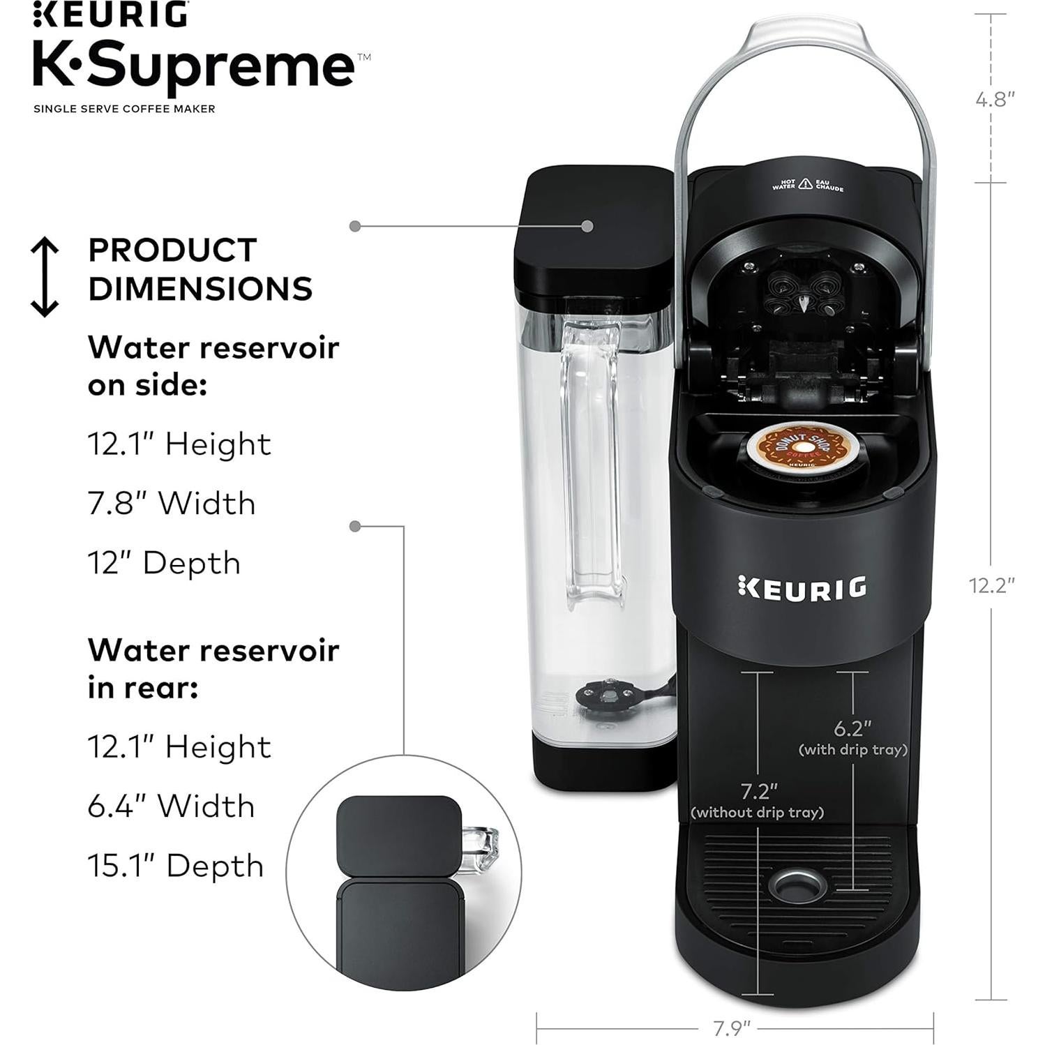 Cafetera Keurig K-Supreme 1 Porción Negro 1.96L MultiStream