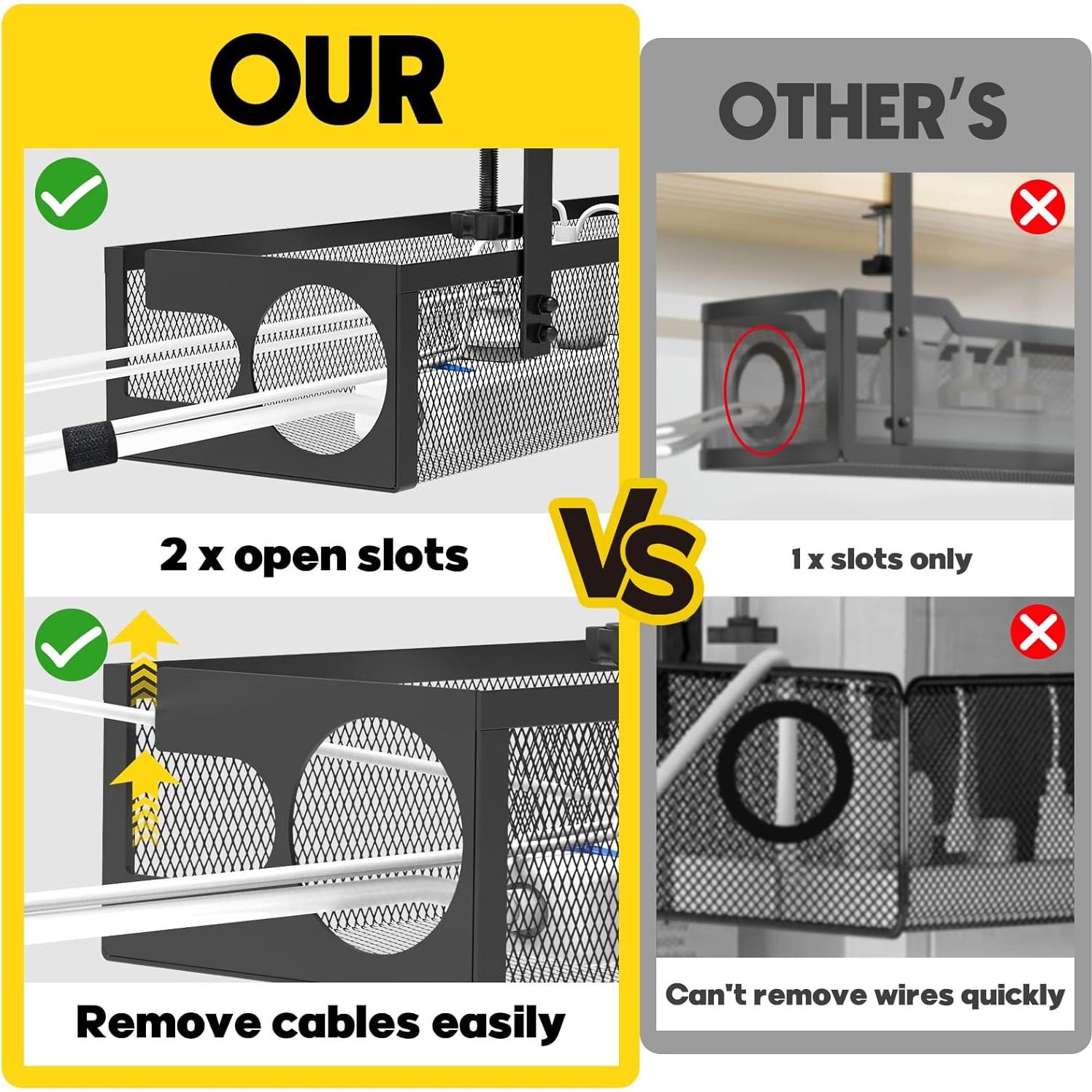 Bandeja de Gestión de Cables Reflyin 40x12.5cm Negro