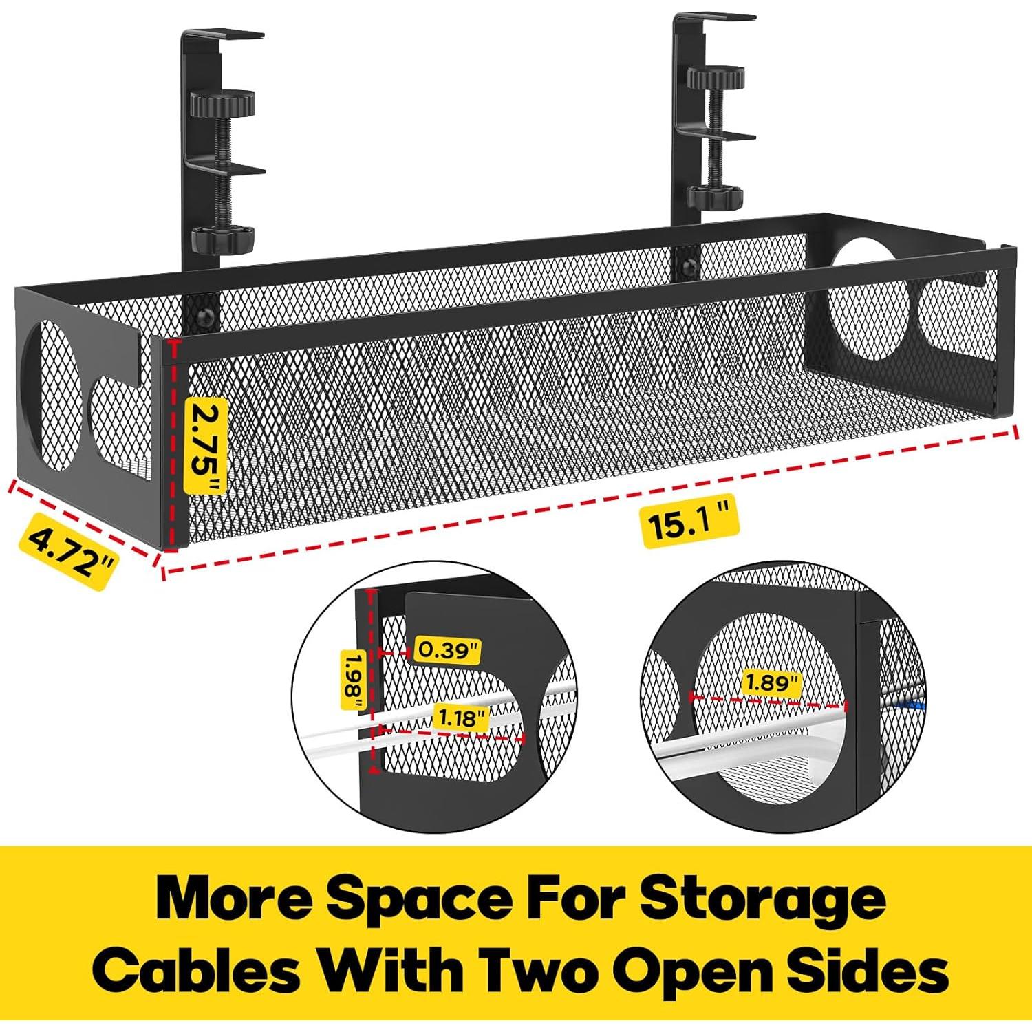 Bandeja de Gestión de Cables Reflyin 40x12.5cm Negro