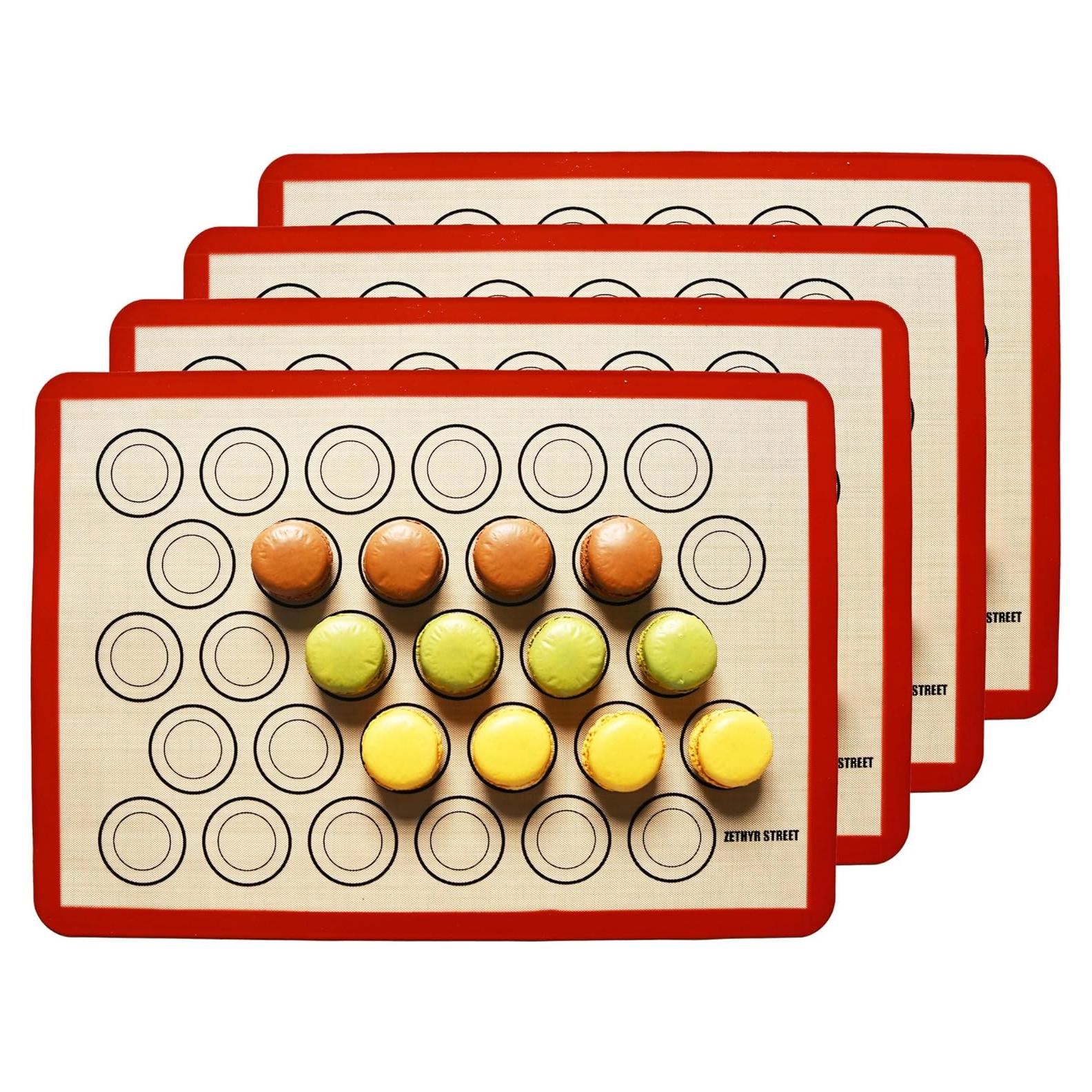 Tapetes de Silicona ZETHYR STREET para Hornear Macarons - 4 Piezas
