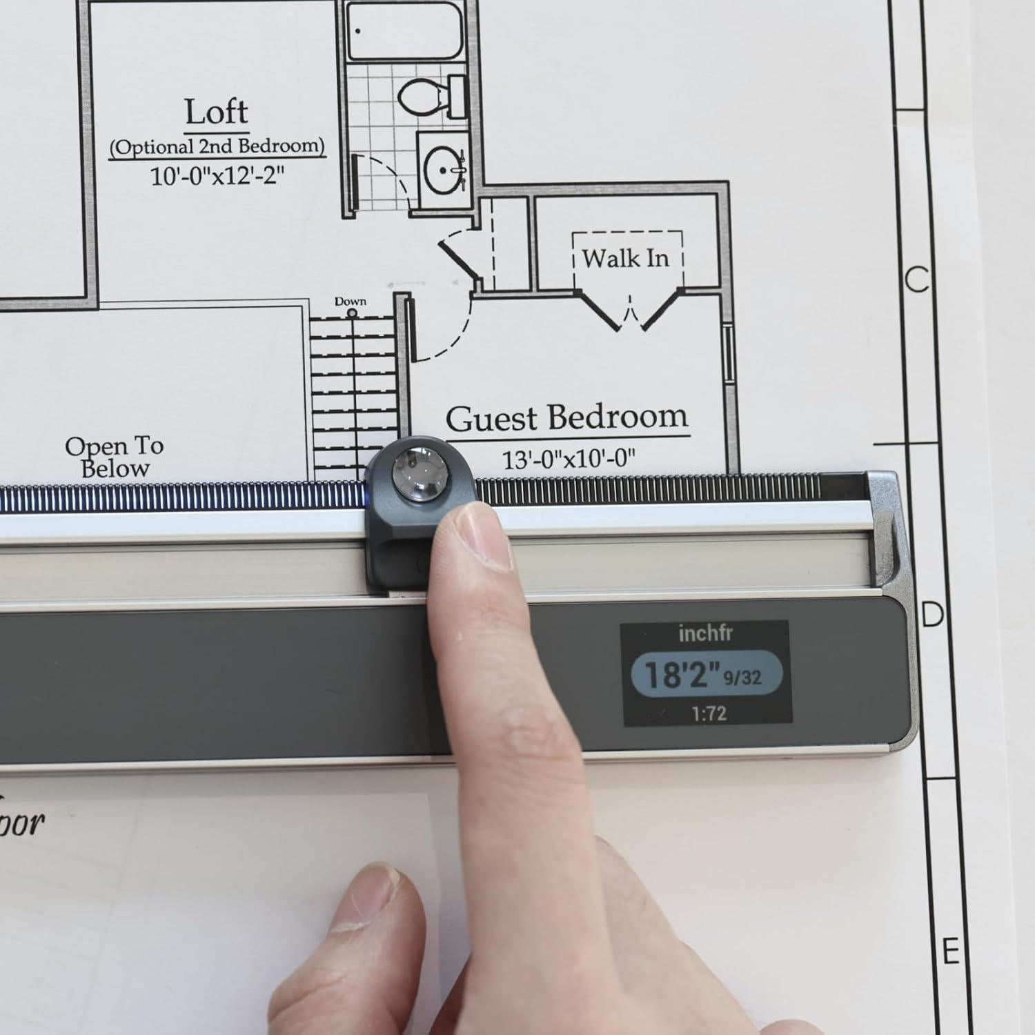 Kit Regla Digital HOZO NeoRuler 30,48 cm con NeoMagnifier