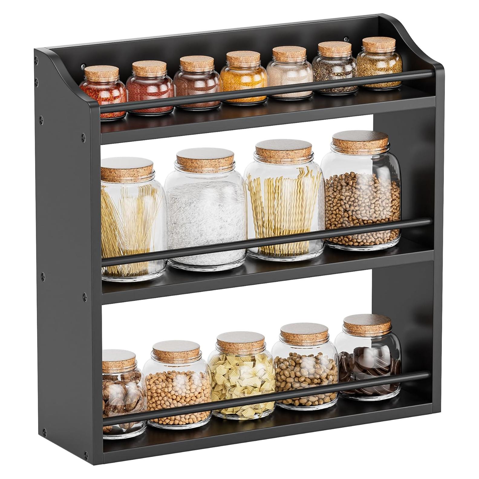 Soporte para Especias de Bambú STELLSTAR 3 Niveles Negro