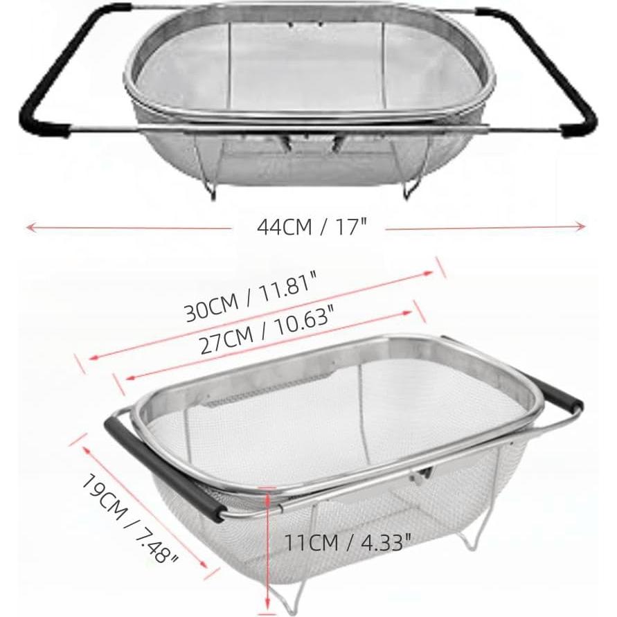 Canasta Coladora Ovalada Supercap 4qt Acero Inoxidable Expandible