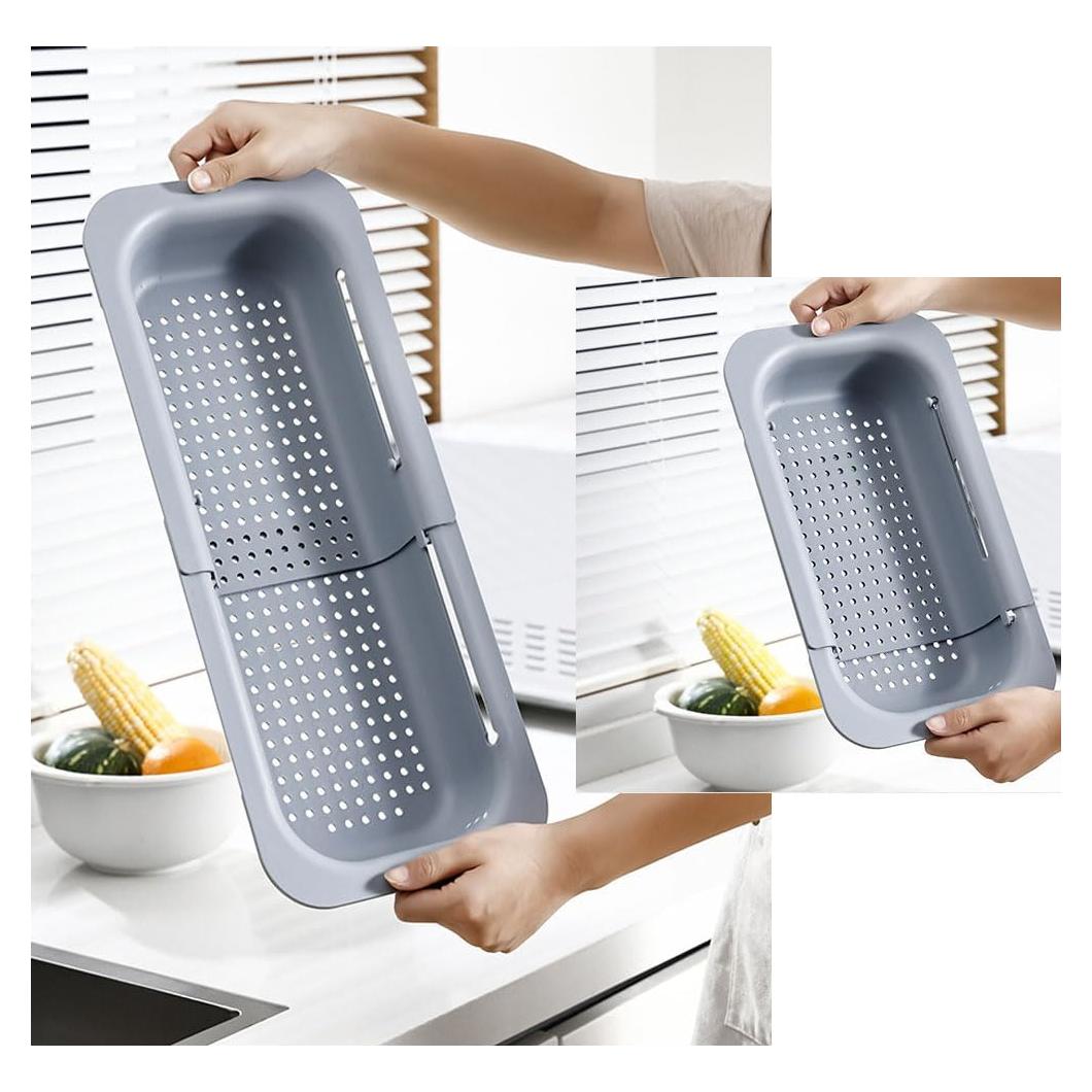 Colador Plegable NIWWIN Ajustable para Fregadero - Gris