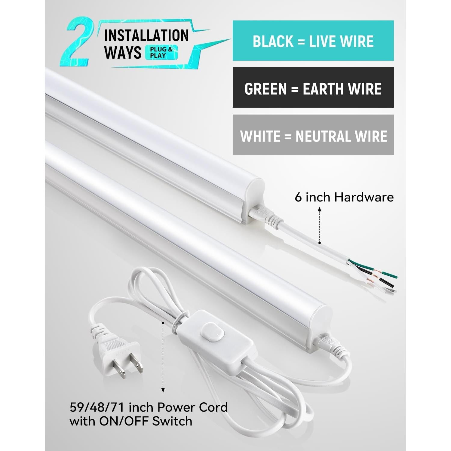 Luz LED de Taller 4FT 20W 2300LM SUNLINKCO - 2 Paquete