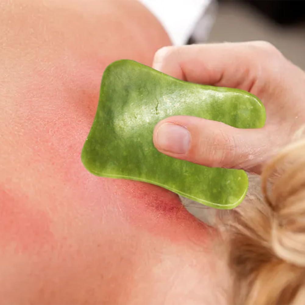Set de Rodillo Facial y Gua Sha Bibabala - Jade Verde 4 Piezas