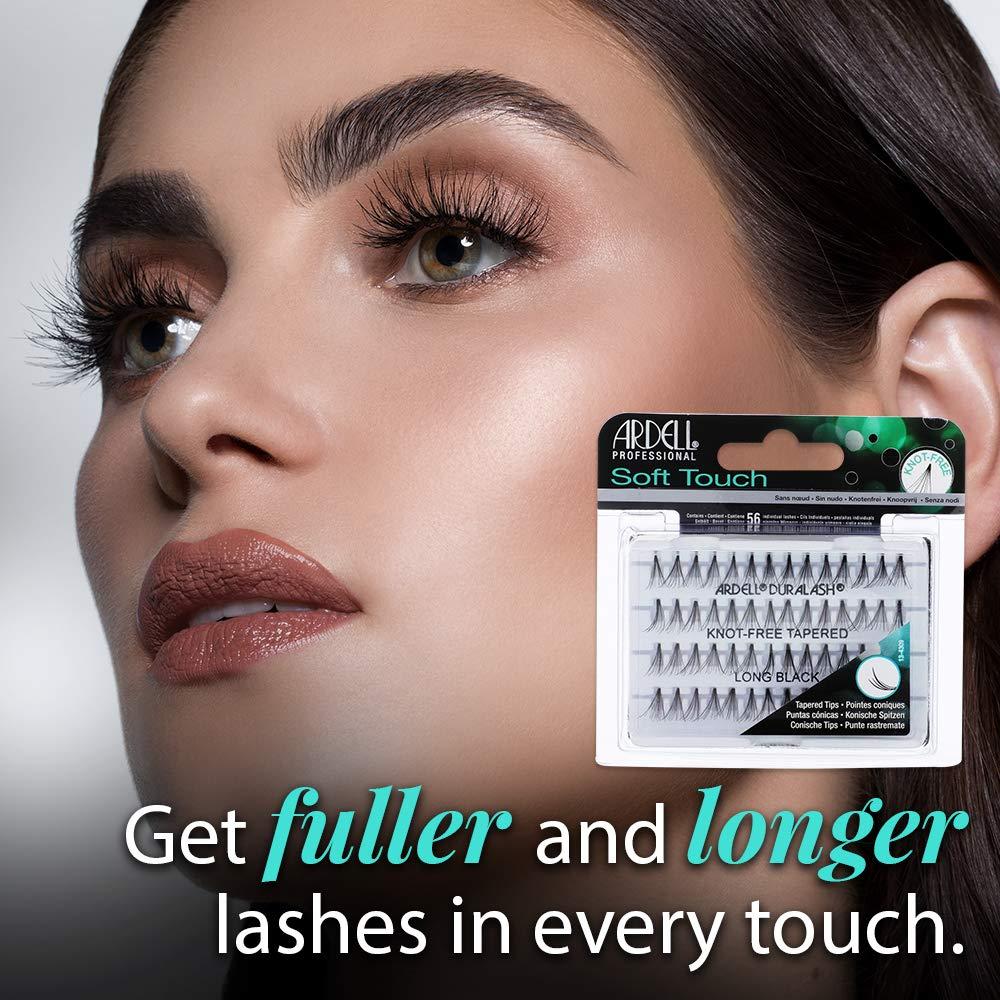 Pestañas Individuales Ardell Toque Suave Largo Negro - 56 Grupos