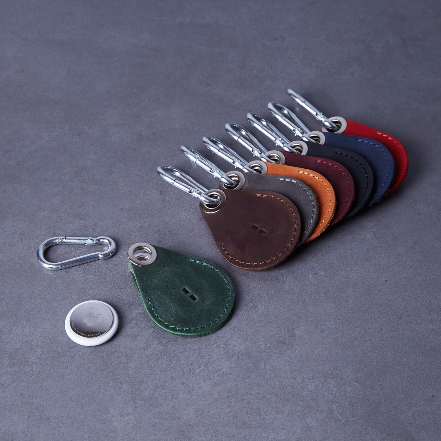 Soporte de Llave de Cuero Genuino INCARNE para Airtag Negro