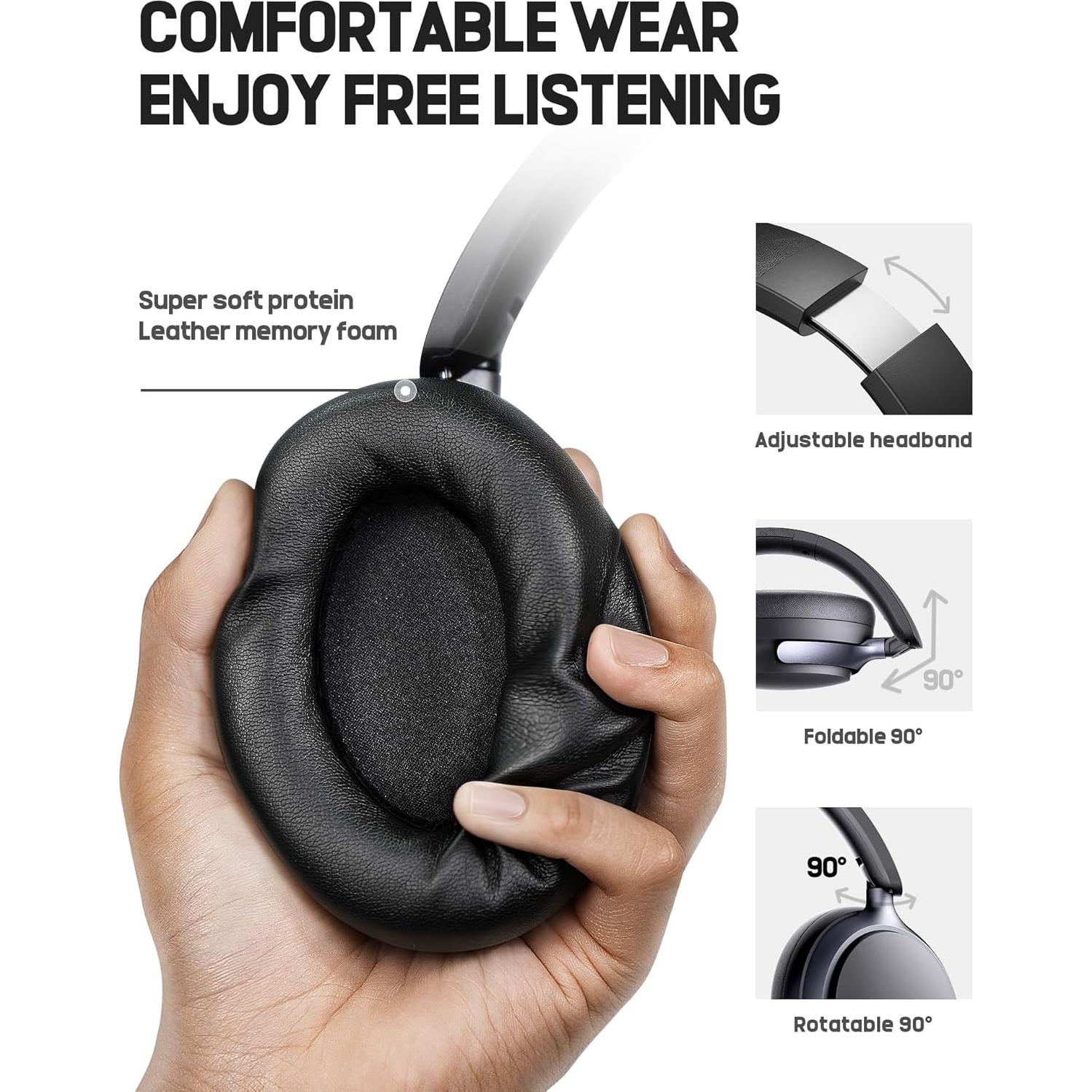 Auriculares Picun NC60 Inalámbricos con ANC, 80H, Bluetooth 5.4