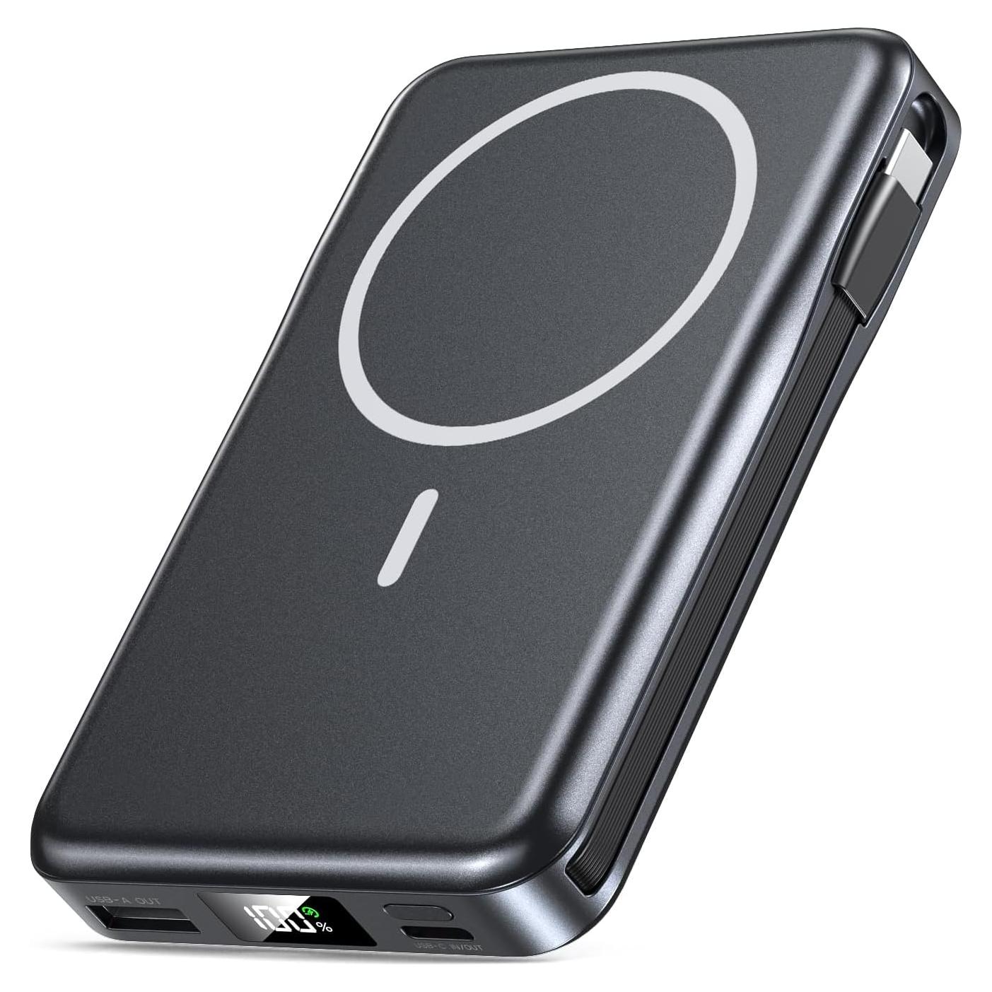 Cargador Portátil Magnético 10000mAh 20W con Cable - iPhone/Samsung