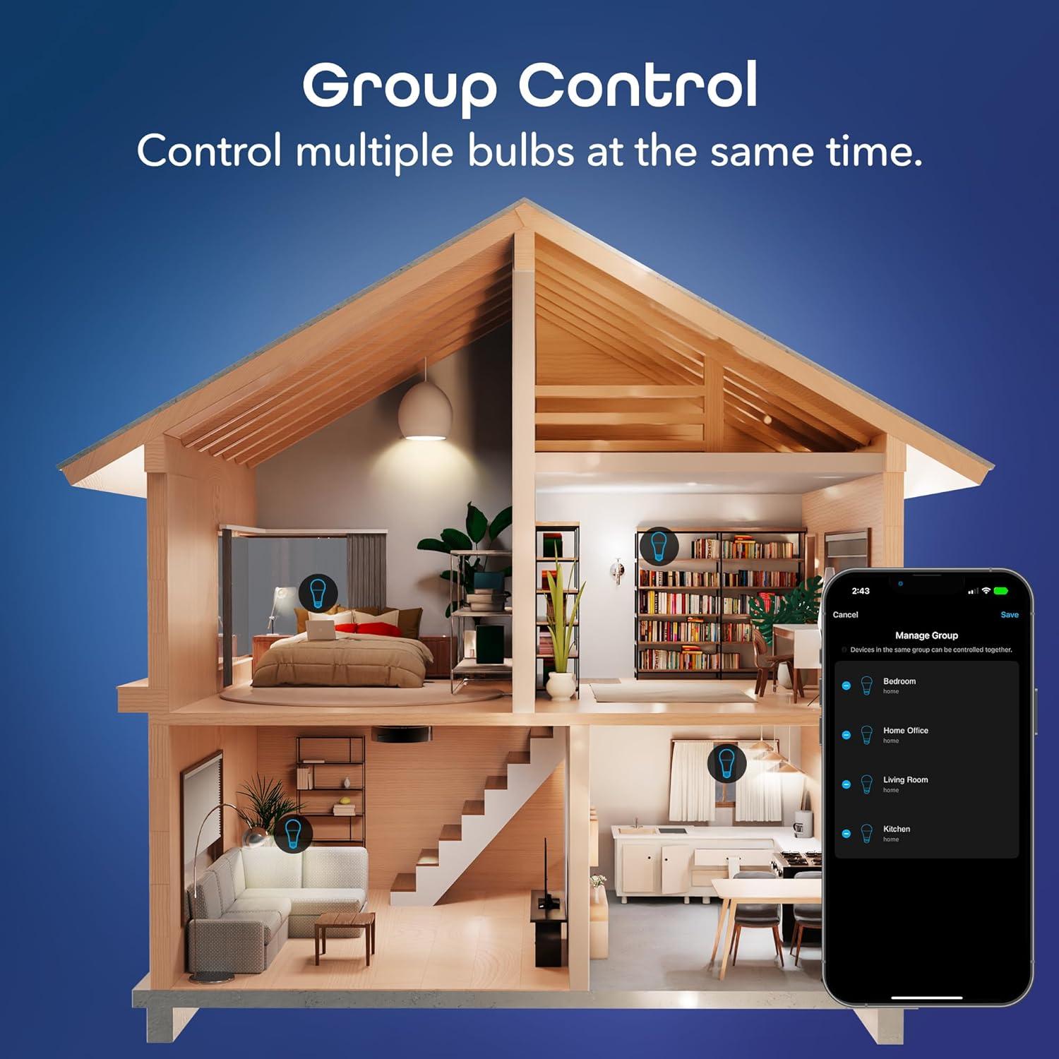 Bombilla LED Inteligente Geeni A19 Regulable 800 Lúmenes Paquete de 3