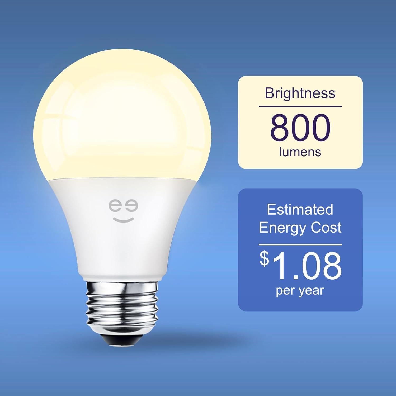 Bombilla LED Inteligente Geeni A19 Regulable 800 Lúmenes Paquete de 3