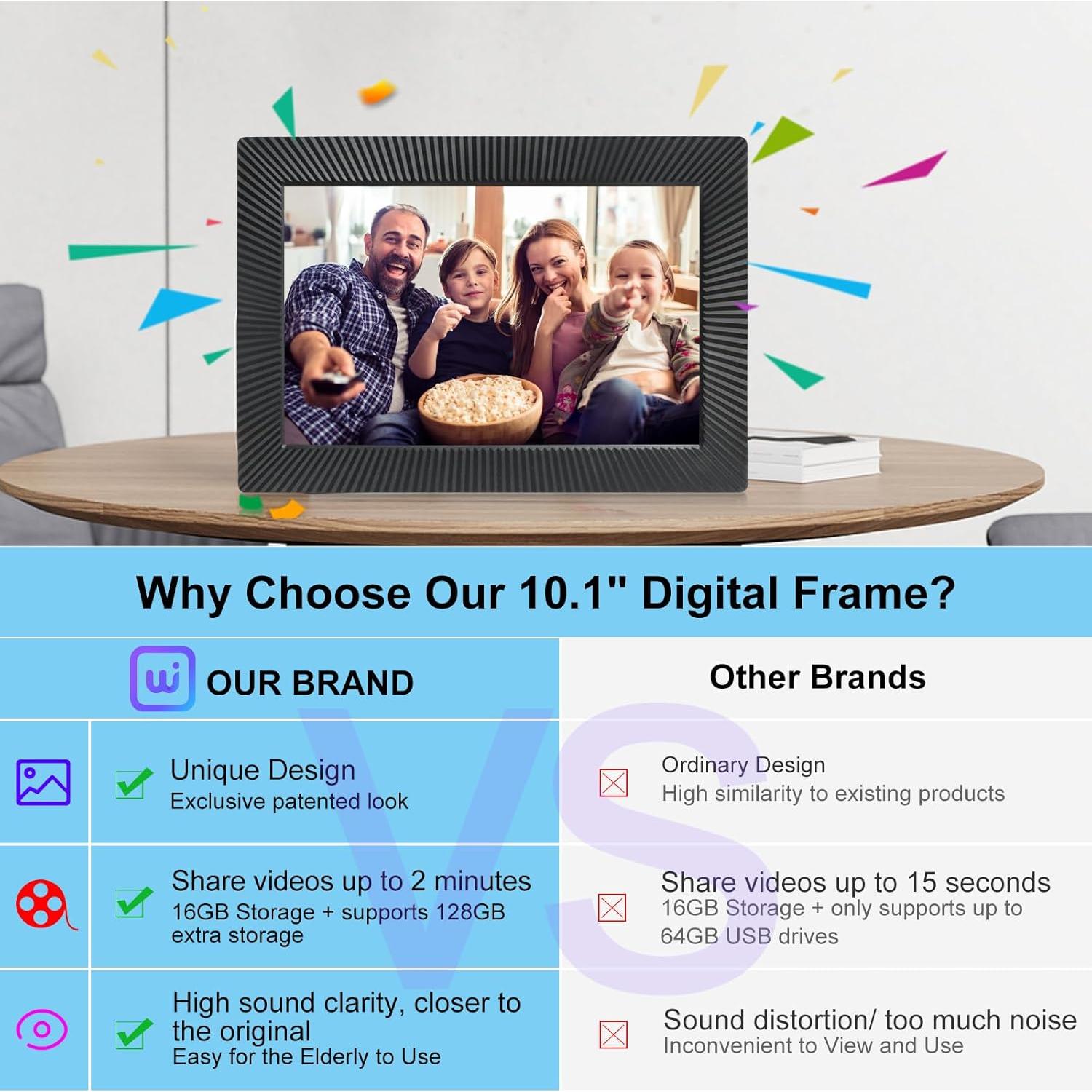 Marco de Fotos Digital TMC 10.1" WiFi Pantalla Táctil HD
