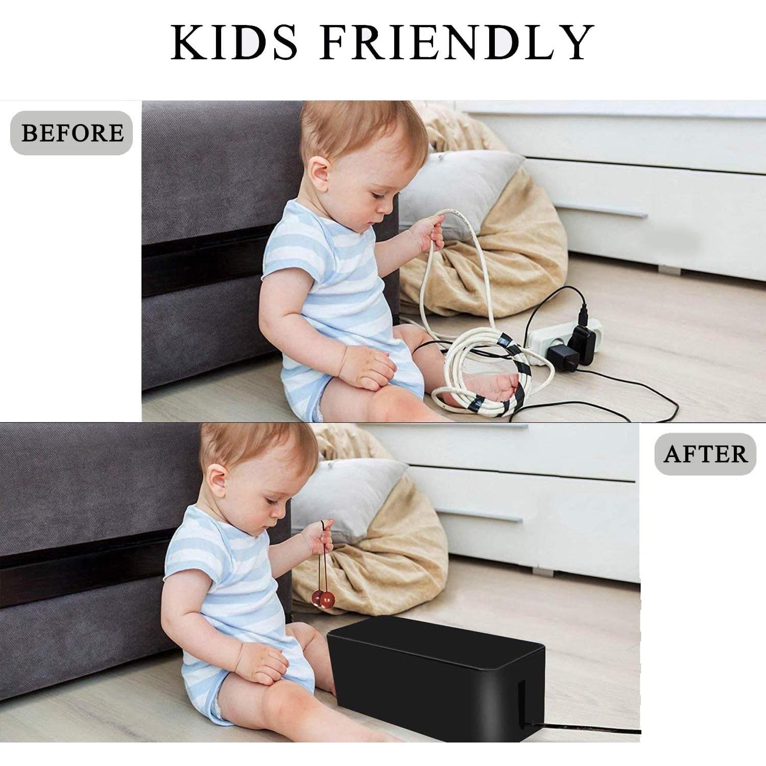 Conjunto de 3 Cajas Organizadoras de Cables JUNGFORD - Negro