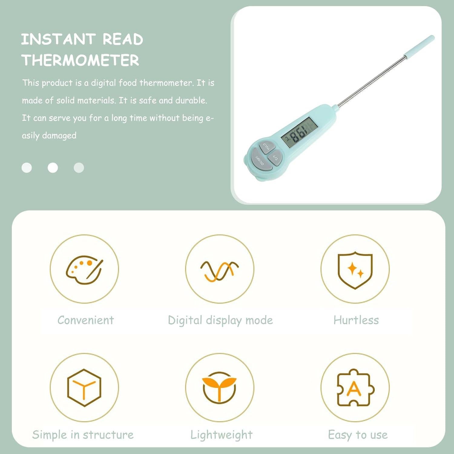 Termómetro Digital Kisangel 20.3cm LCD Reutilizable Verde