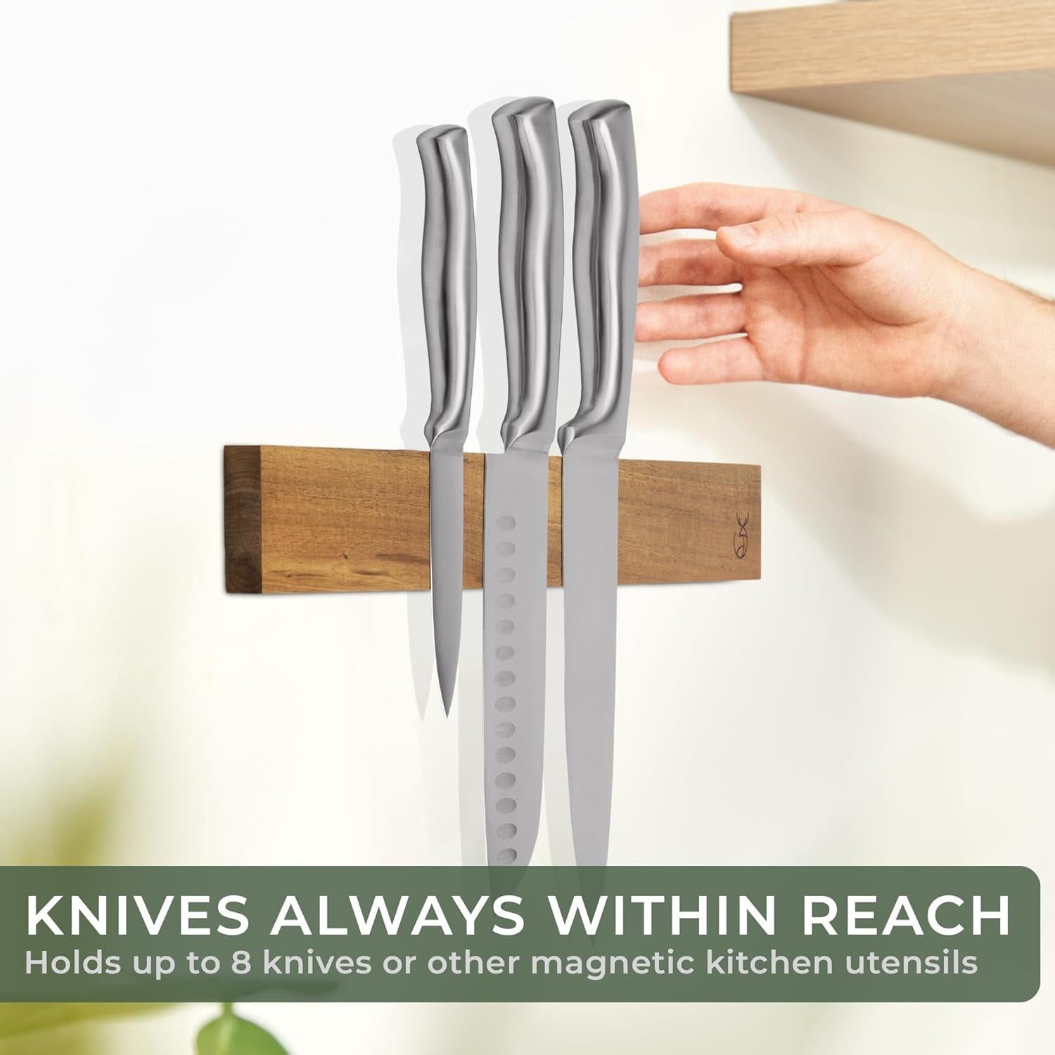 Tira Magnética para Cuchillos WALDWERK 15.7x5.1cm Madera Acacia