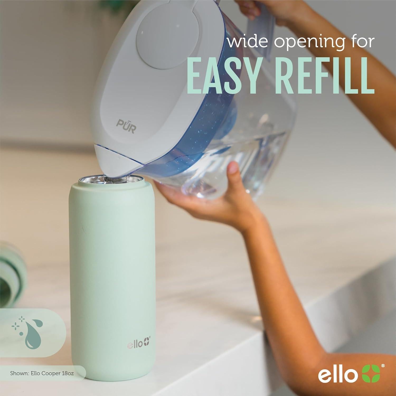 Botella de Agua Ello Cooper 32oz Acero Inoxidable Aislada