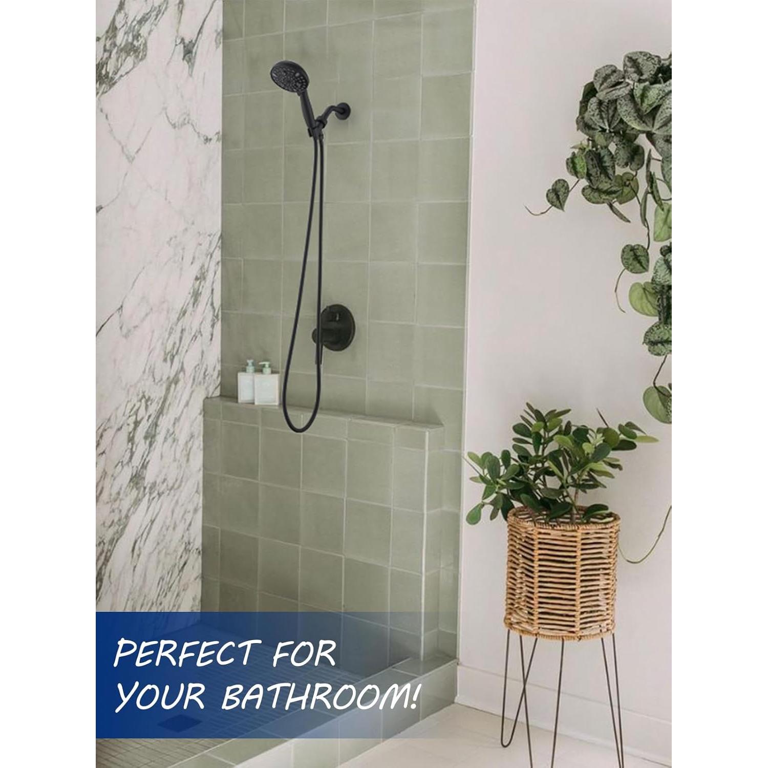 Cabezal de Ducha de Mano YASINU 10 Configuraciones 12.7 cm Negro