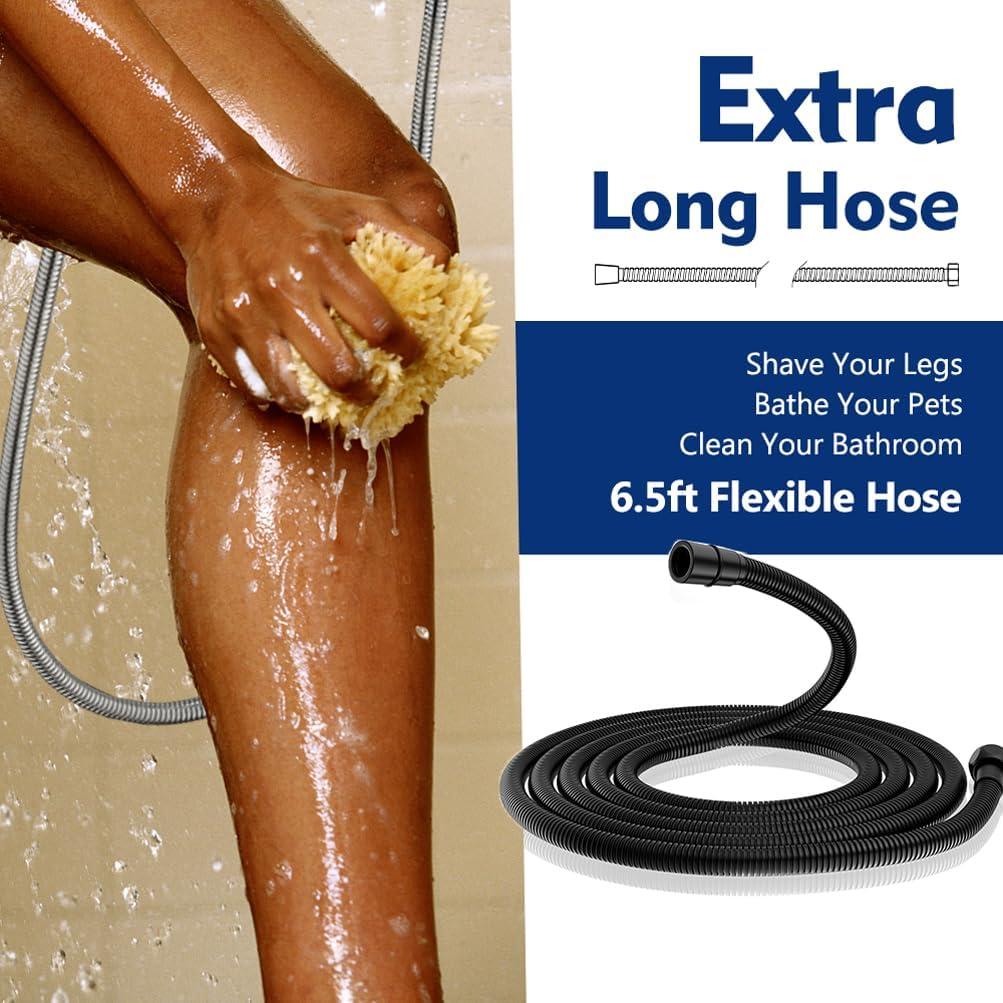 Cabezal de Ducha de Mano YASINU 10 Configuraciones 12.7 cm Negro