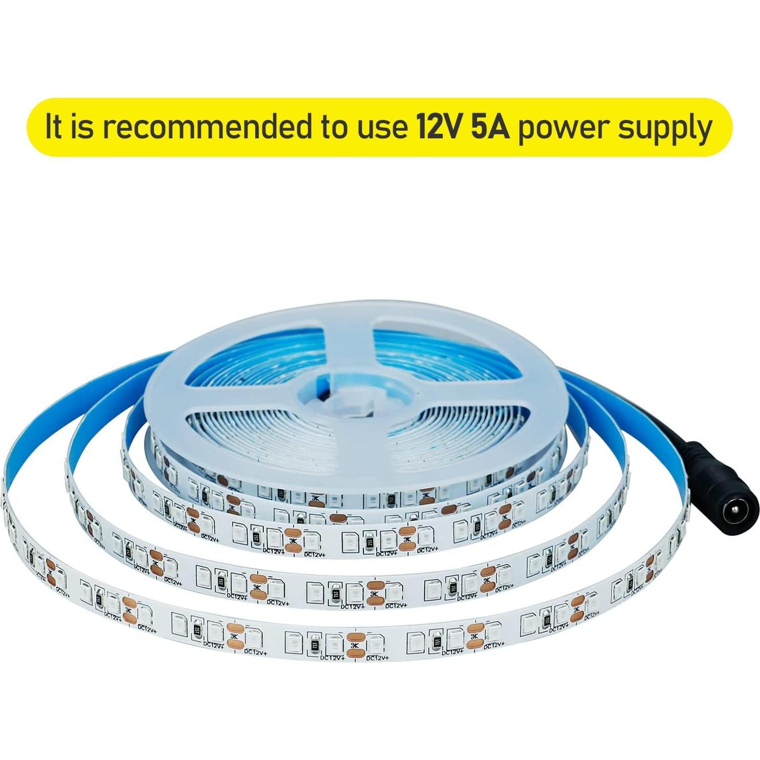 Tira LED 12V 5M Azul QX SMD2835 600 LEDs Alta Brillo