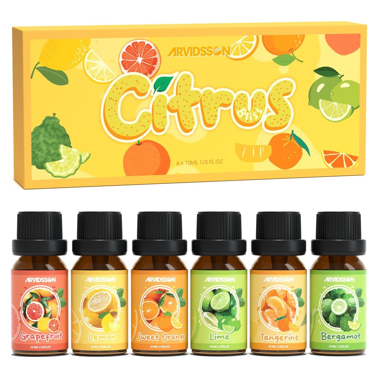 Juego de Aceites Esenciales Cítricos ARVIDSSON - Pomelo, Naranja, Limón