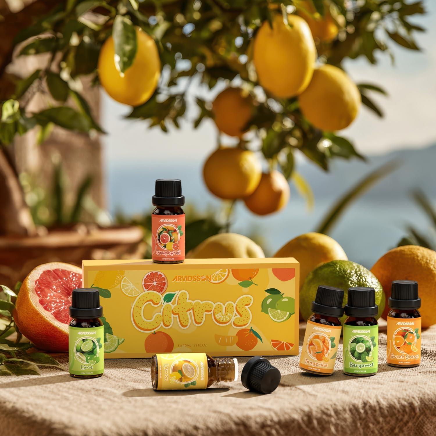 Juego de Aceites Esenciales Cítricos ARVIDSSON - Pomelo, Naranja, Limón
