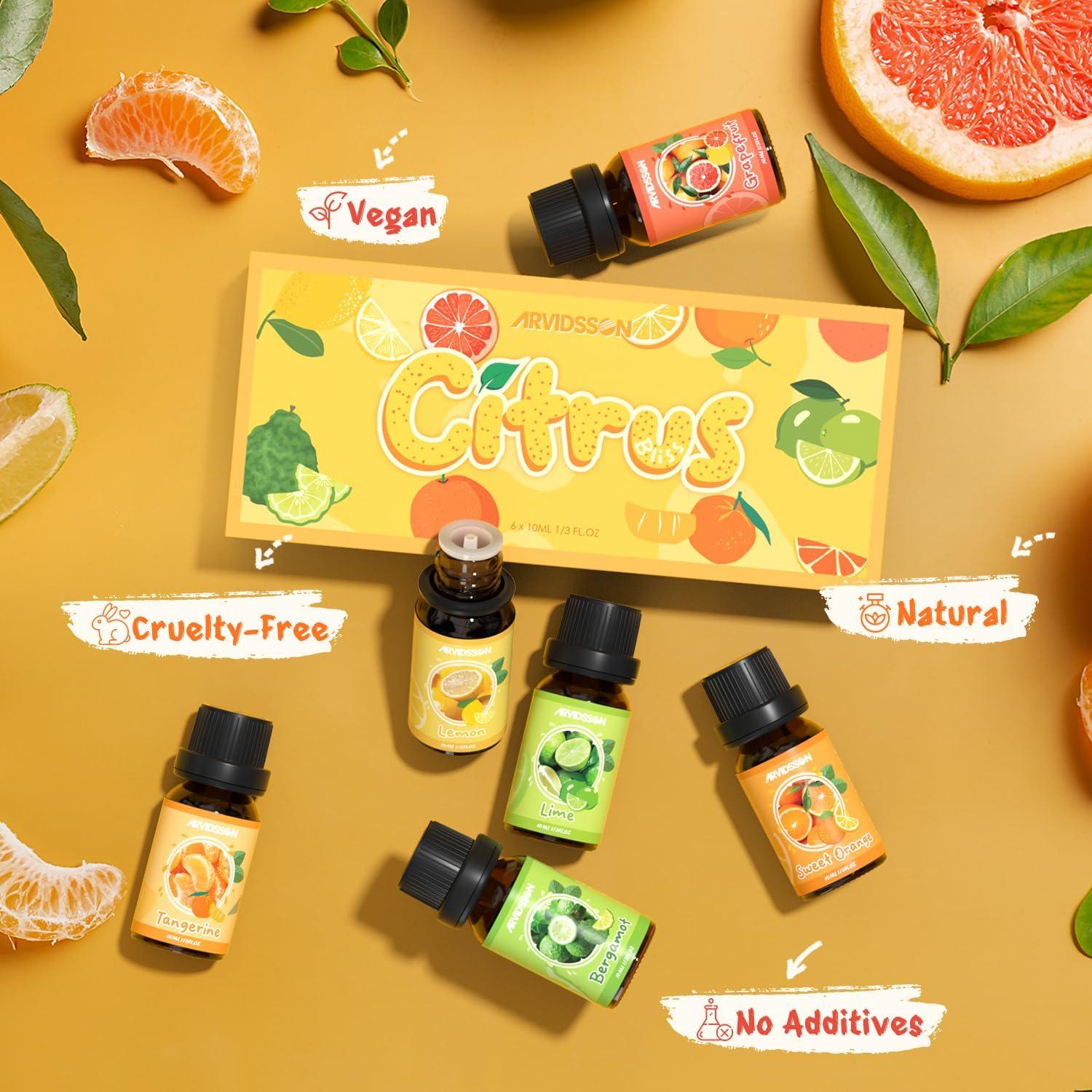 Juego de Aceites Esenciales Cítricos ARVIDSSON - Pomelo, Naranja, Limón
