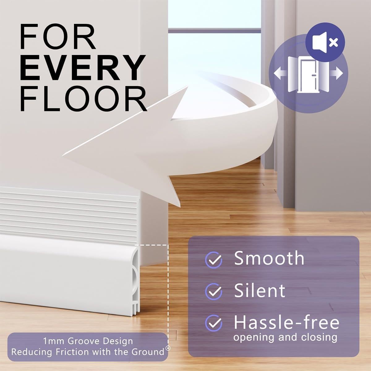 Detenedor de Corrientes de Aire Pundin 99 cm Silicona Blanco