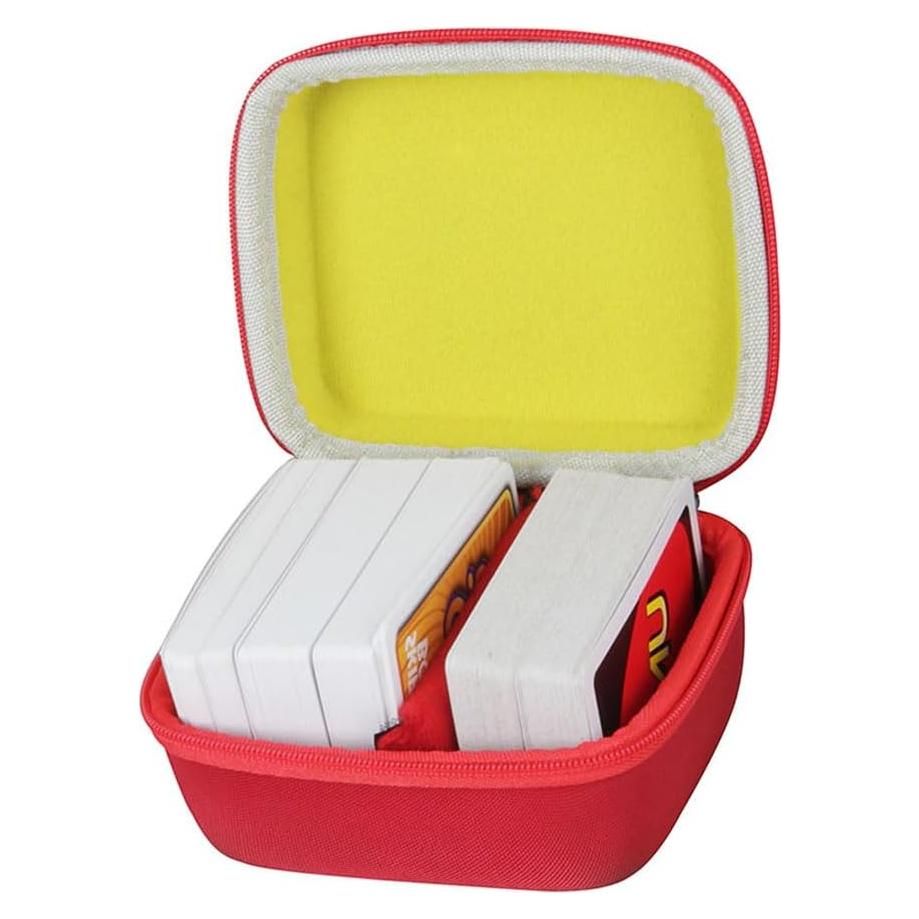 Funda Dura de Viaje Adada para Juegos de Cartas - Rojo y Amarillo