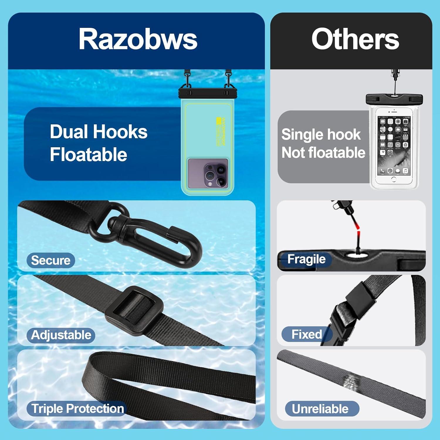Funda impermeable flotante Razobws para teléfonos hasta 6.7''