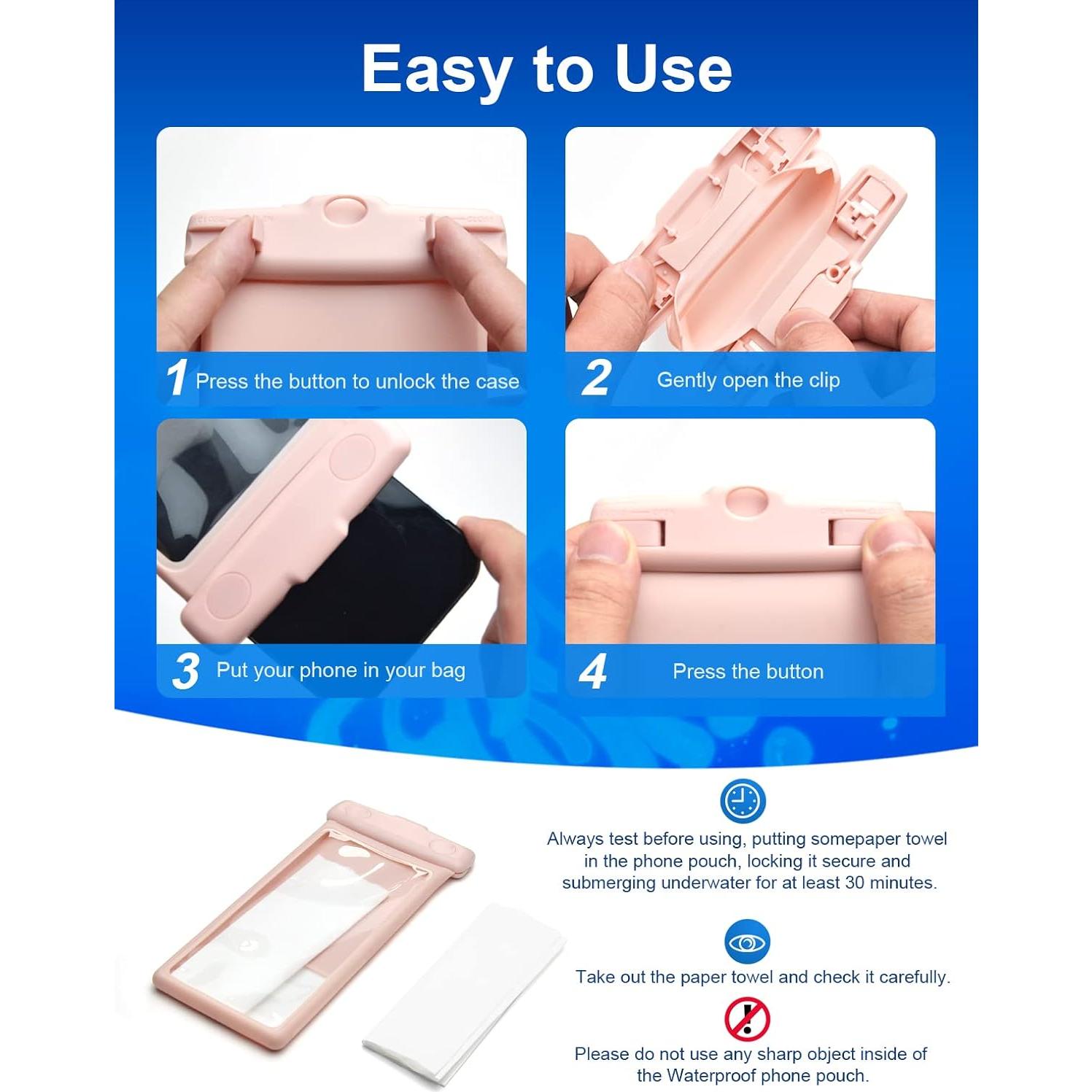 Wellhouse Funda Impermeable 3D para Teléfono hasta 7" - Rosa