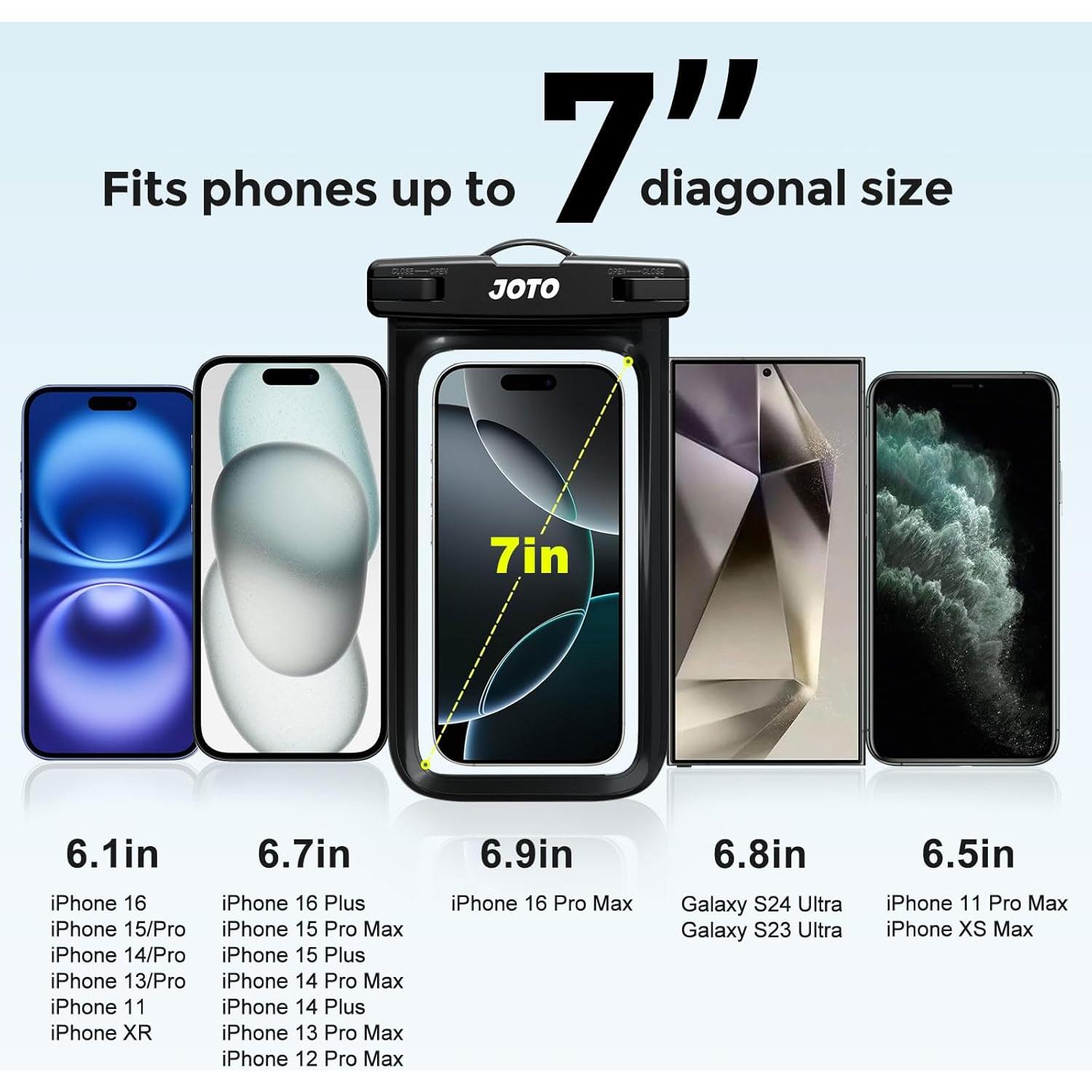 Funda Impermeable JOTO para Teléfonos hasta 17 cm - Negro