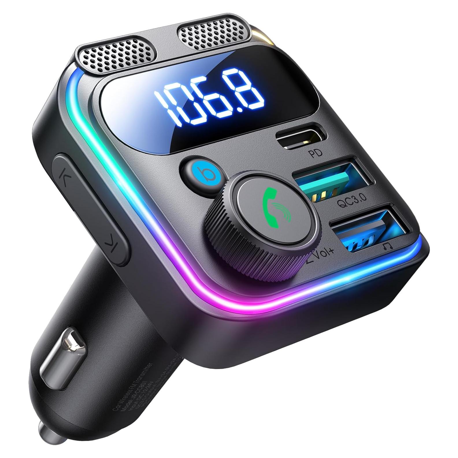 Transmisor FM Bluetooth 5.4 JOYROOM JR-CCB01 Cargador USB 81W