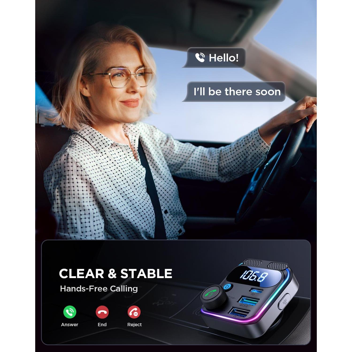 Transmisor FM Bluetooth 5.4 JOYROOM JR-CCB01 Cargador USB 81W