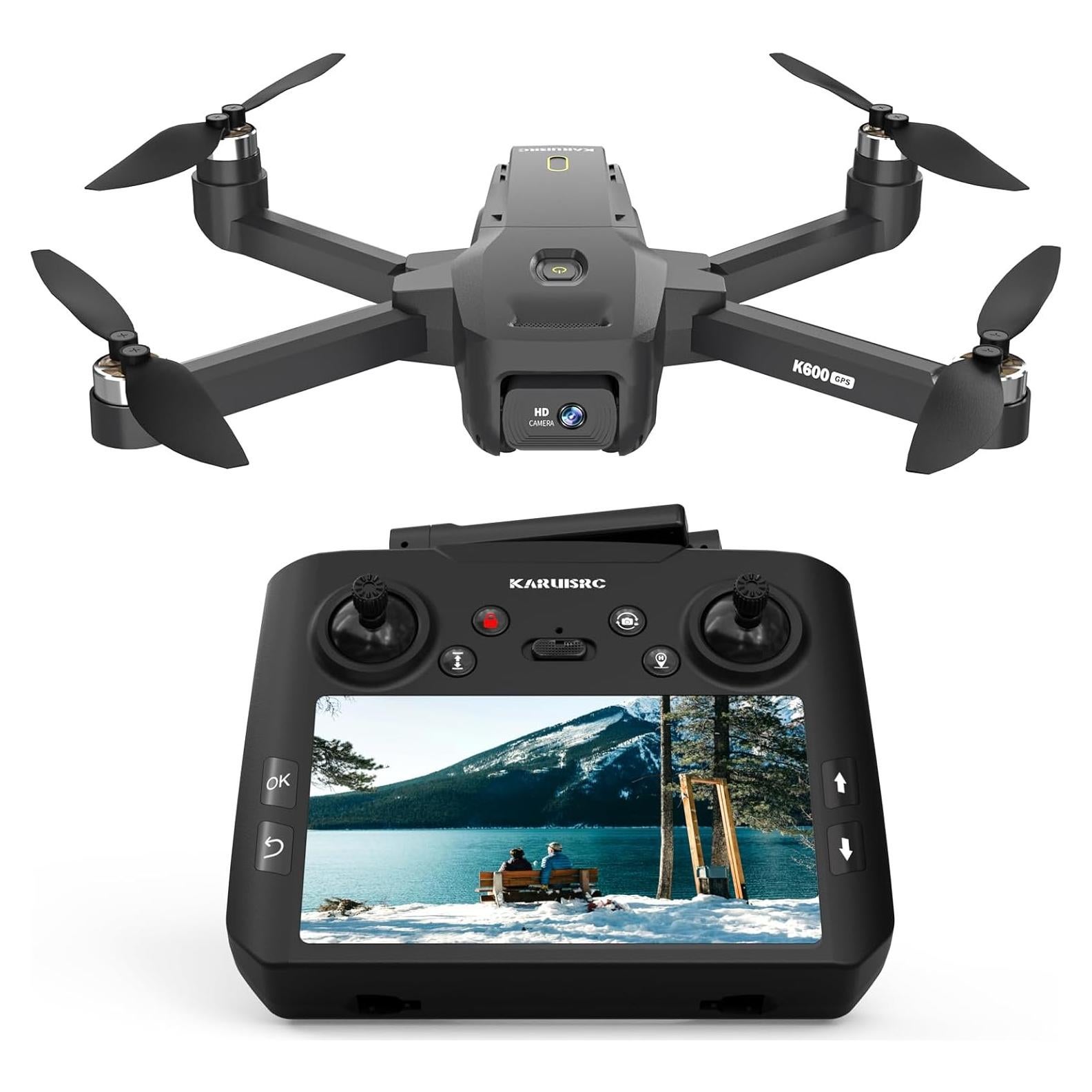 Drone GPS Karuisrc K600GPS-7 4K con cámara y pantalla LCD