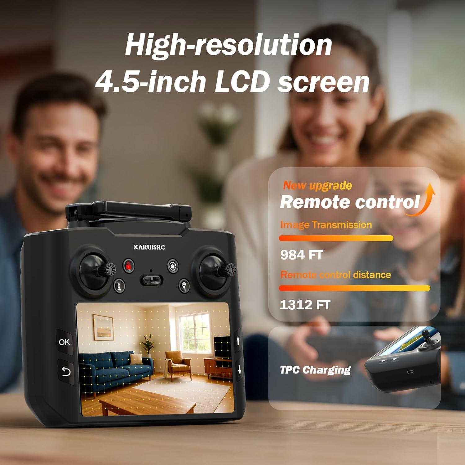 Drone GPS Karuisrc K600GPS-7 4K con cámara y pantalla LCD