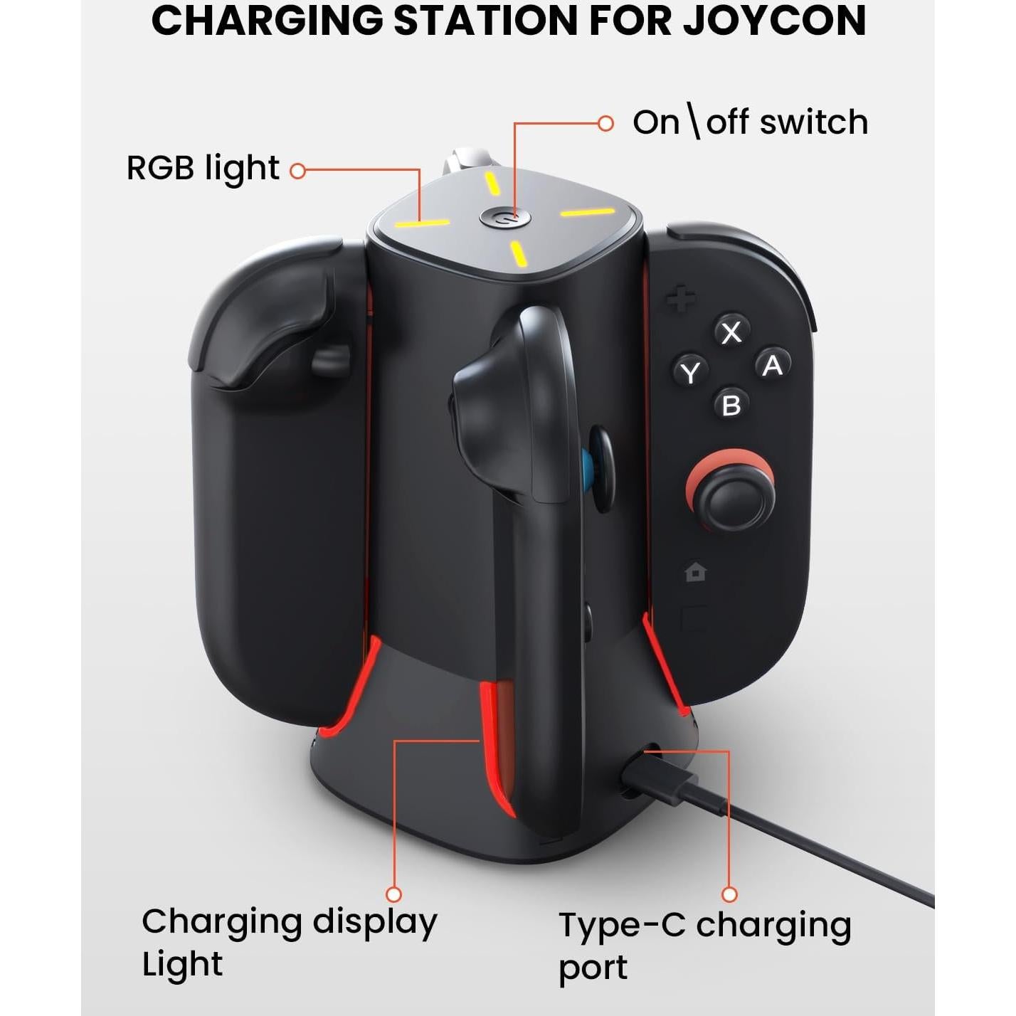 Base de Carga 4 en 1 GEEKERA para Controladores Switch 2