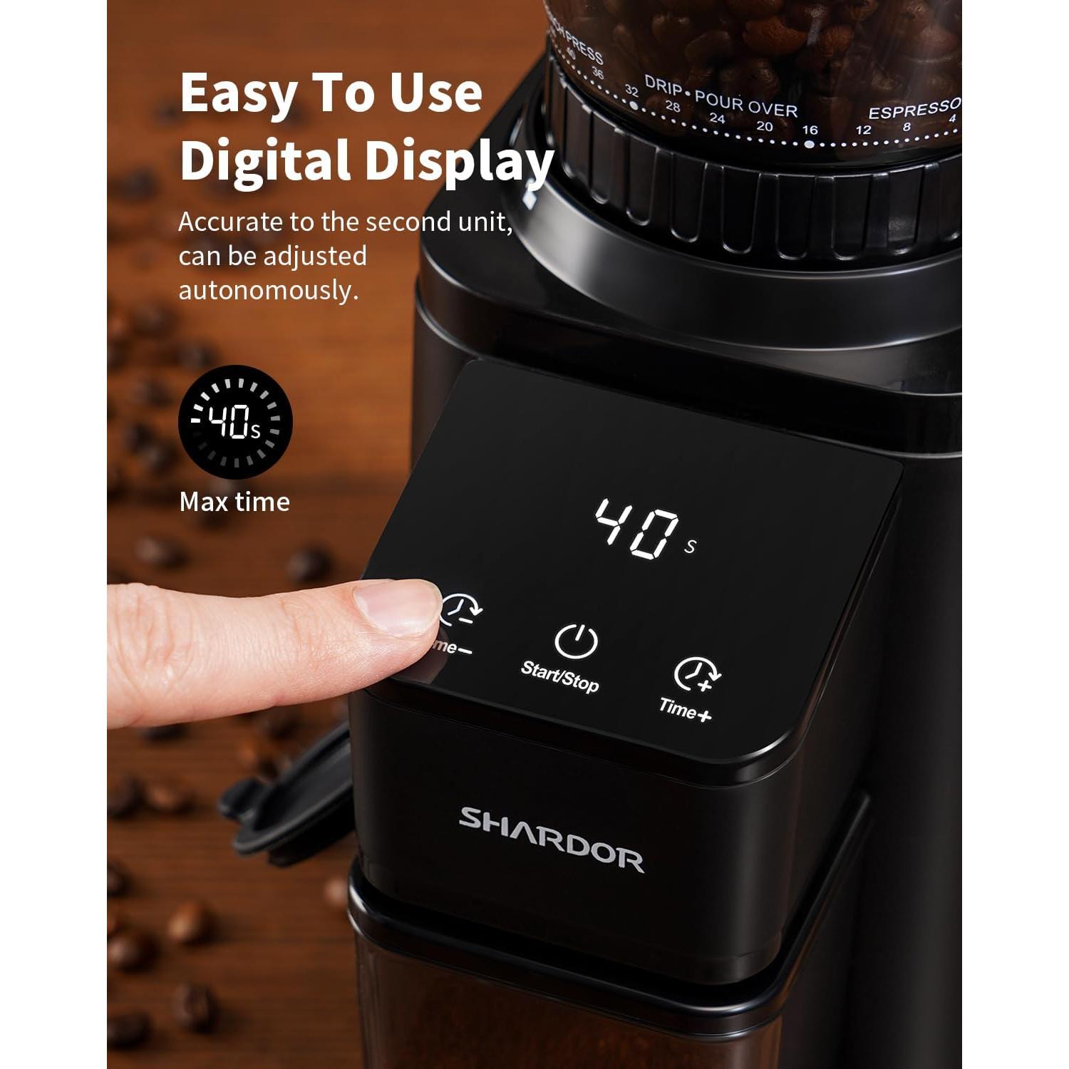 Molino de Café Profesional SHARDOR CG203B, 48 Configuraciones