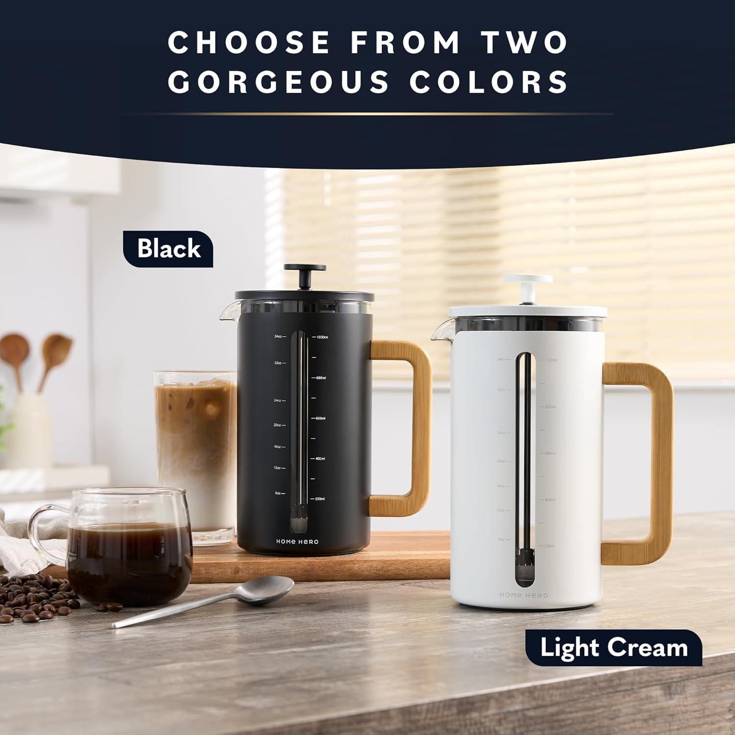 Prensa Francesa Home Hero 1L - Acero Inoxidable y Vidrio