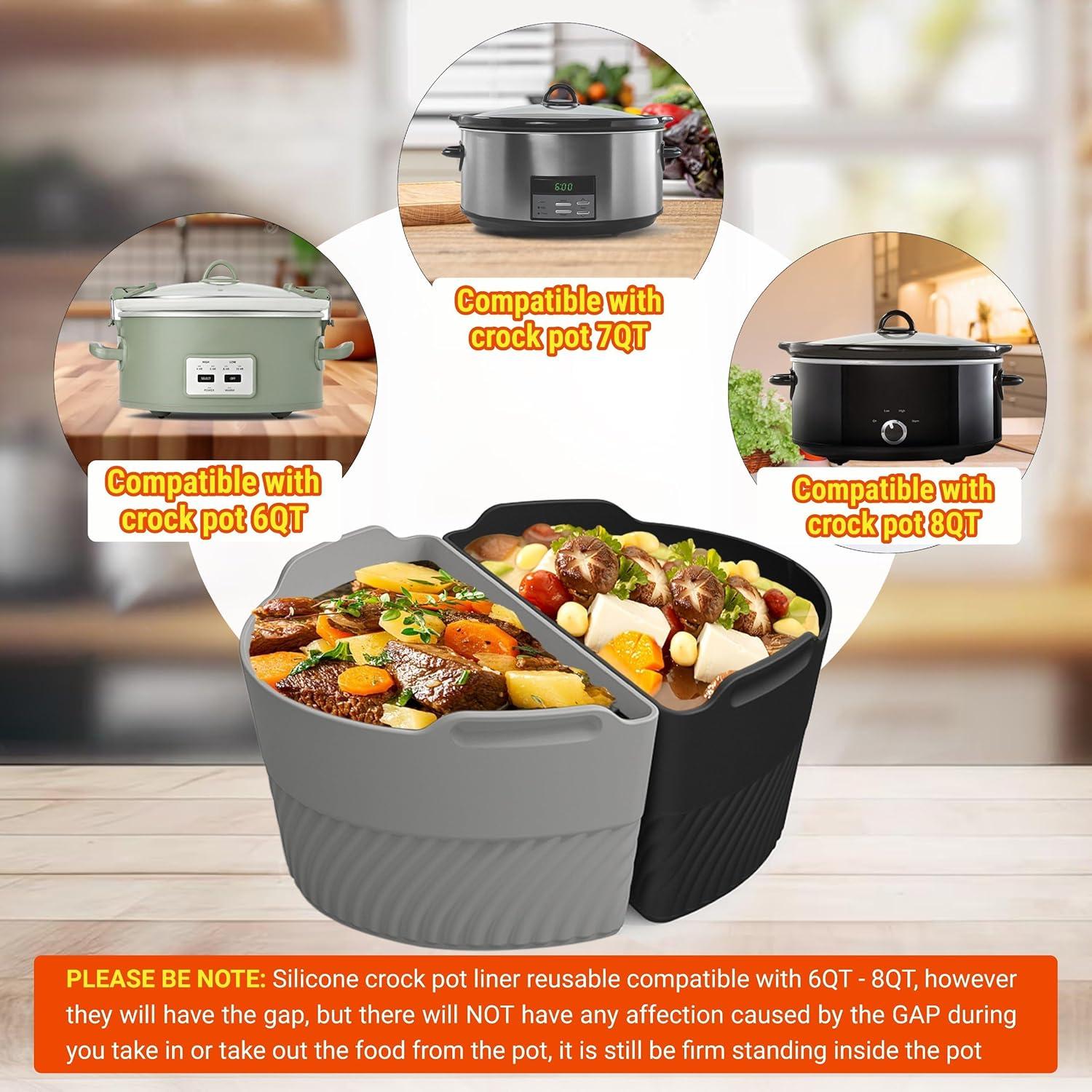 Forros de Silicona TAYDOIBAN para Olla de Cocción Lenta 6-8 QT