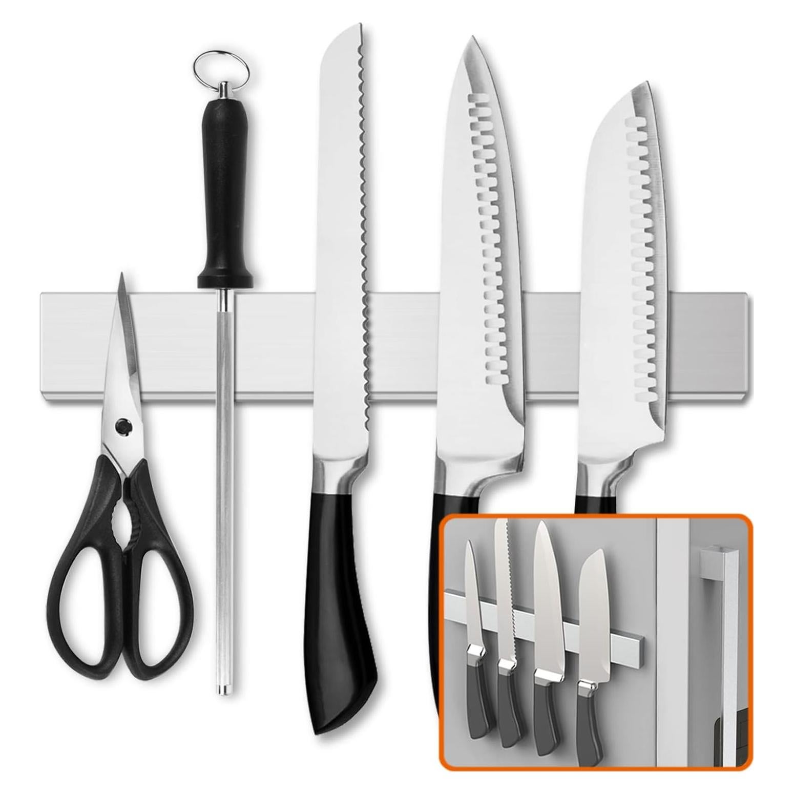 Soporte Magnético para Cuchillos LERJU 30cm Acero Inoxidable Plata