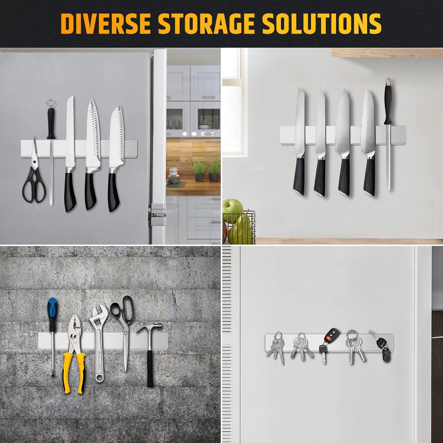 Soporte Magnético para Cuchillos LERJU 30cm Acero Inoxidable Plata